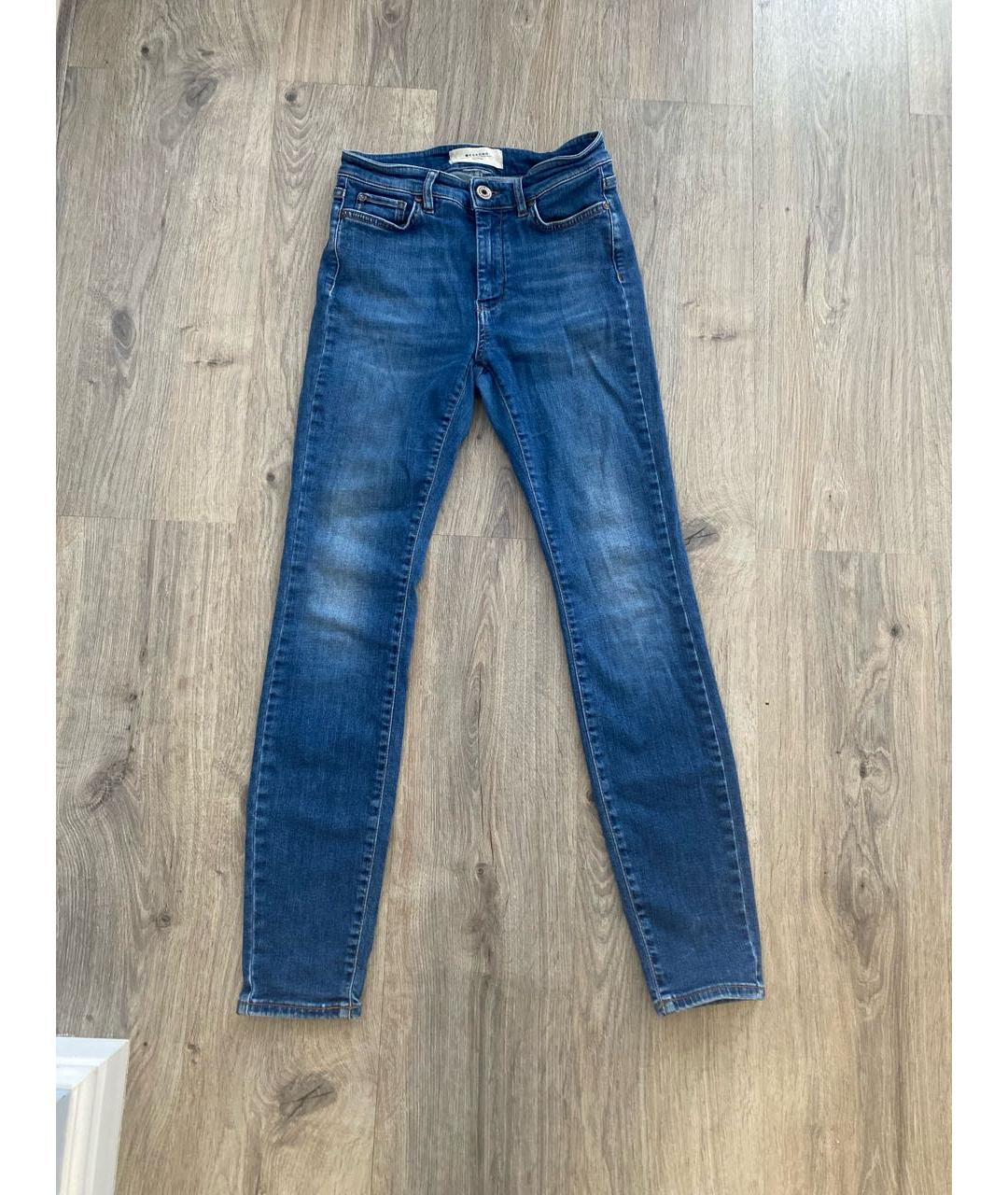 WEEKEND MAX MARA Синие хлопко-эластановые джинсы слим, фото 6