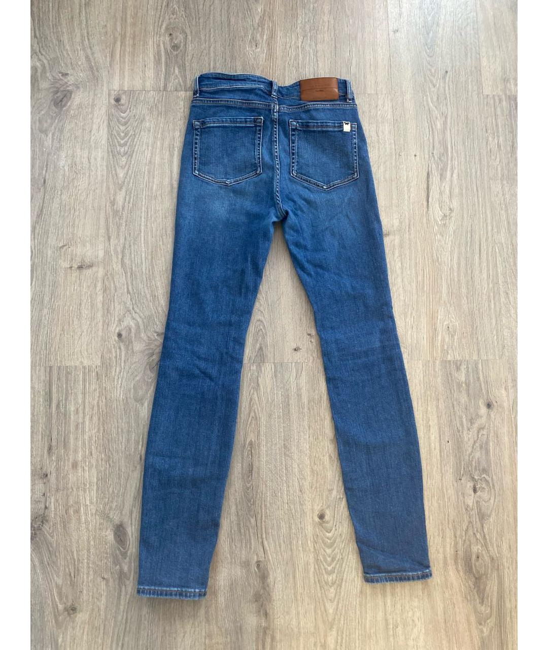 WEEKEND MAX MARA Синие хлопко-эластановые джинсы слим, фото 2