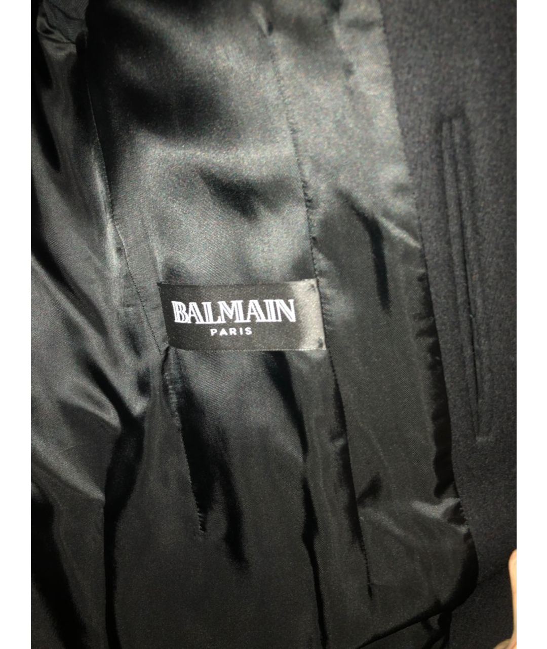 BALMAIN Черное шерстяное пальто, фото 7