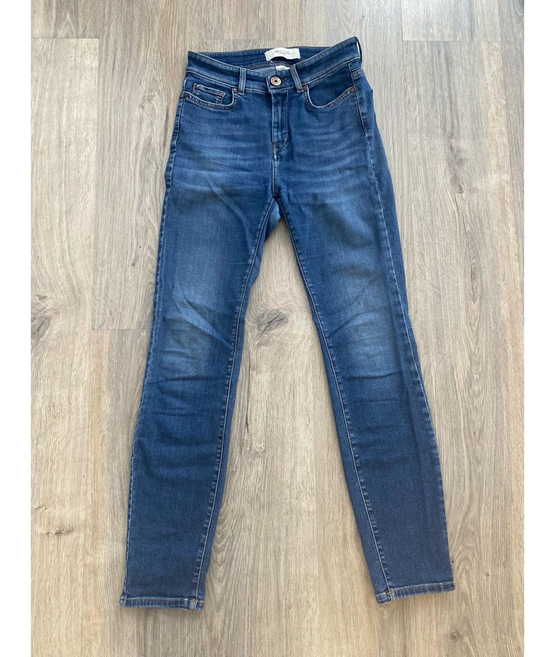 WEEKEND MAX MARA Синие хлопковые джинсы слим, фото 6