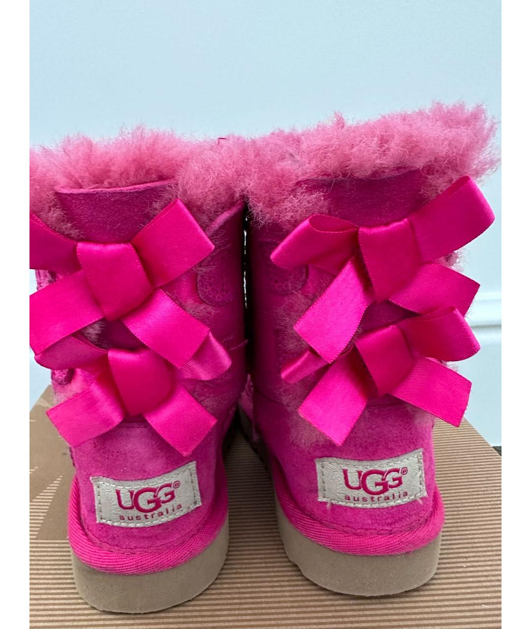 UGG AUSTRALIA KIDS Розовые текстильные сапоги, фото 3