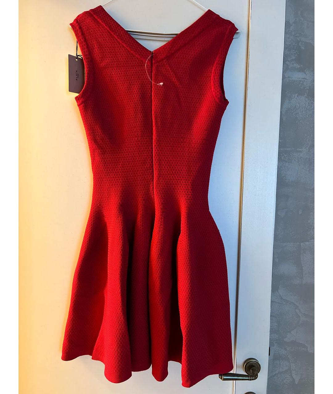 ALAIA Красное вискозное коктейльное платье, фото 2