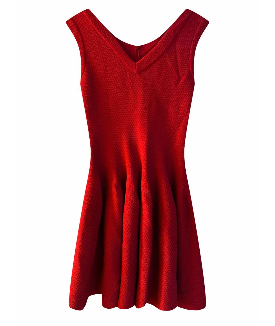 ALAIA Красное вискозное коктейльное платье, фото 1