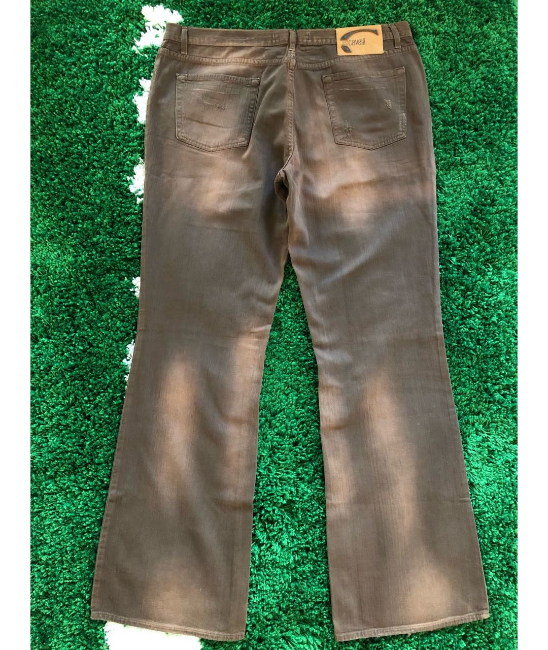 JUST CAVALLI Коричневые хлопковые прямые джинсы, фото 2