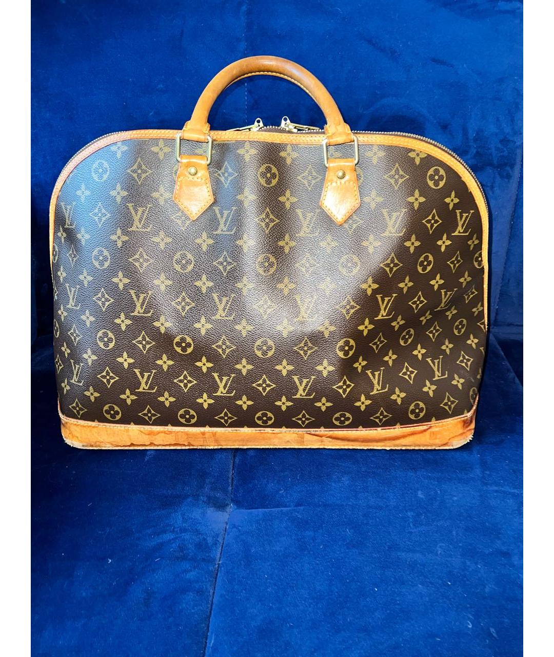 LOUIS VUITTON Коричневая кожаная сумка тоут, фото 2