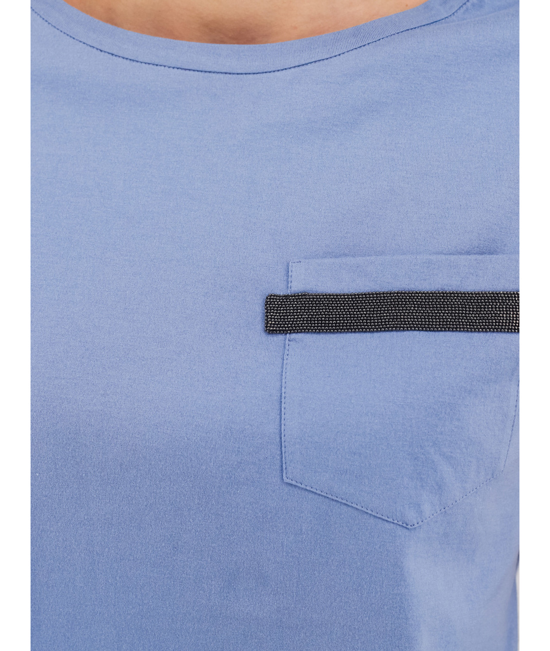 BRUNELLO CUCINELLI Голубая хлопковая футболка, фото 4