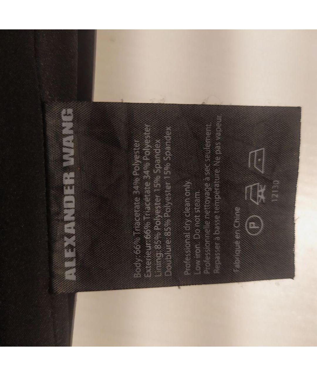 ALEXANDER WANG Черная полиэстеровая юбка мини, фото 4