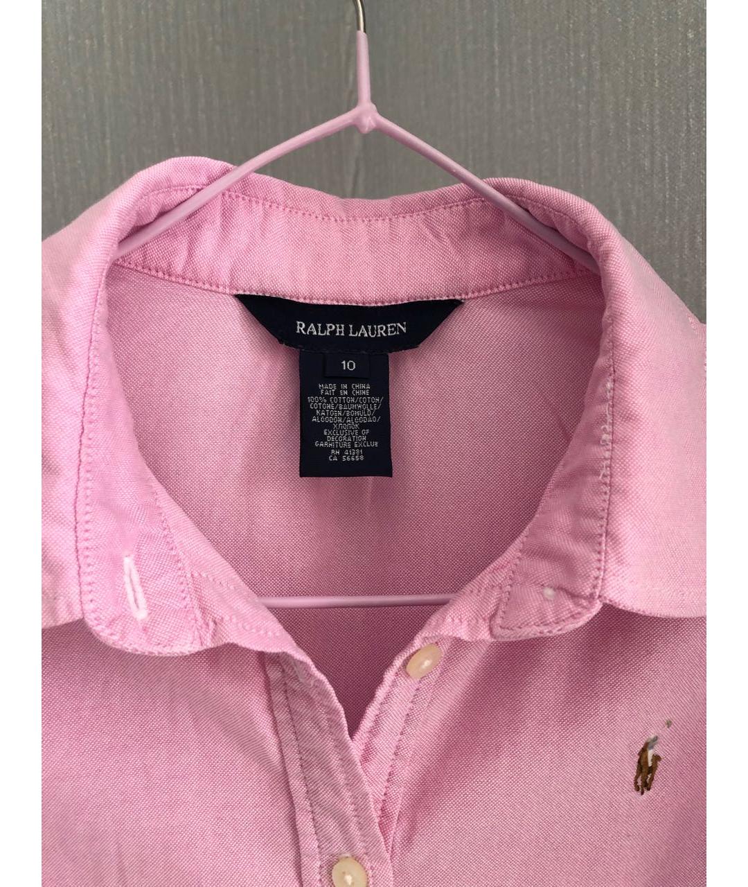 RALPH LAUREN Розовая хлопковая рубашка/блузка, фото 6