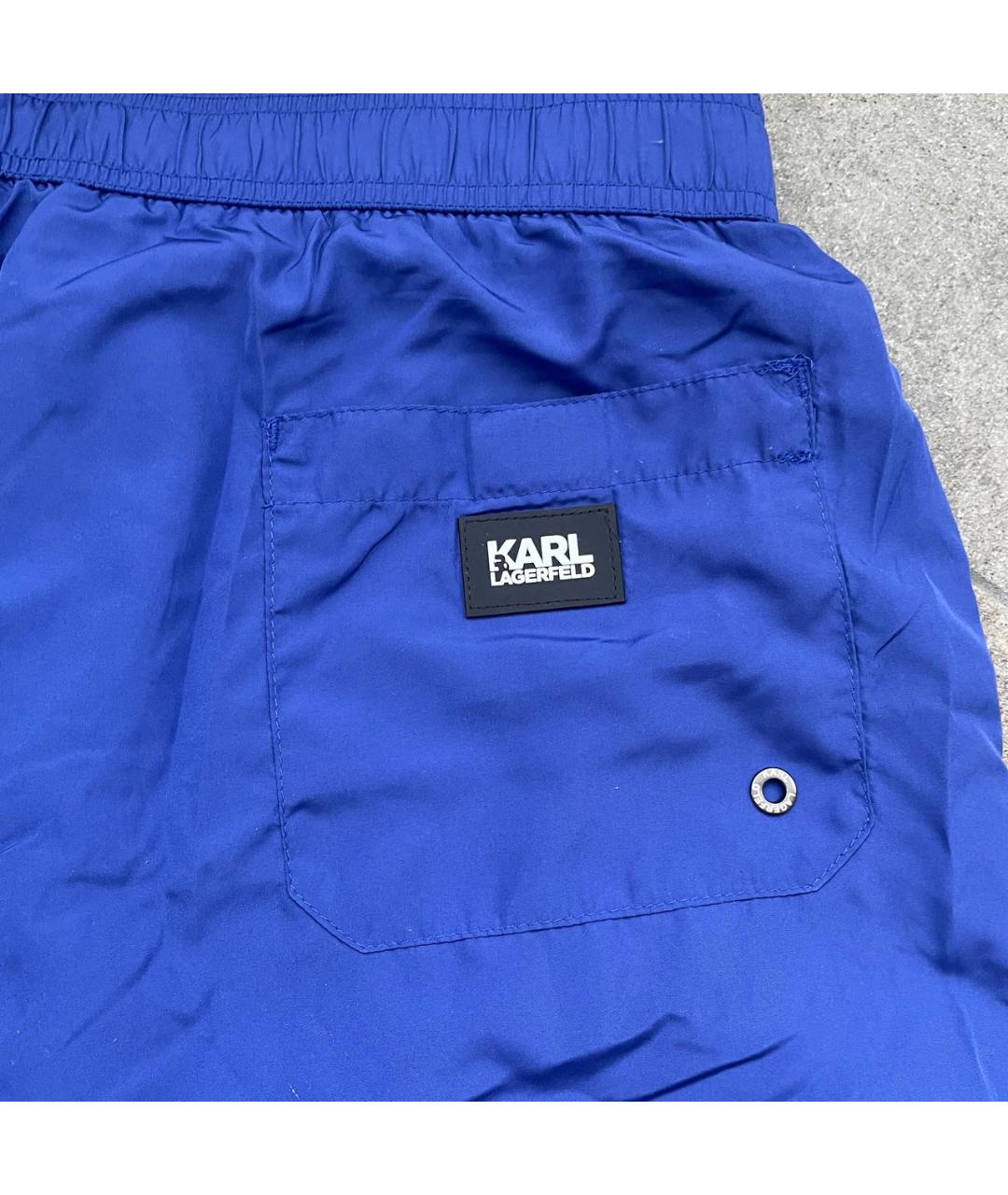 KARL LAGERFELD Синие полиэстеровые шорты, фото 3