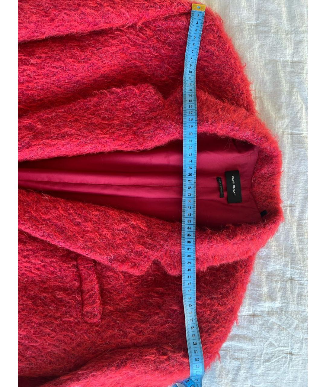 ISABEL MARANT Бордовое шерстяное пальто, фото 7