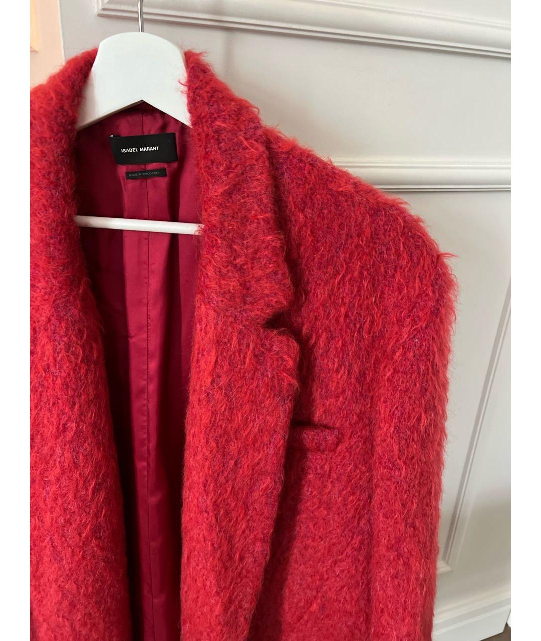 ISABEL MARANT Бордовое шерстяное пальто, фото 4