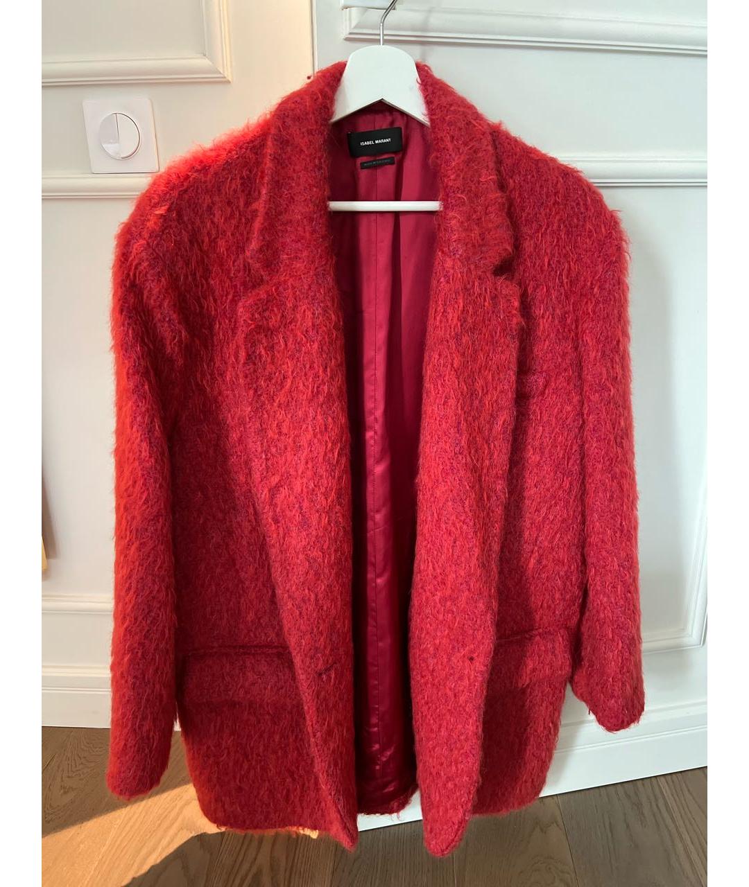 ISABEL MARANT Бордовое шерстяное пальто, фото 9