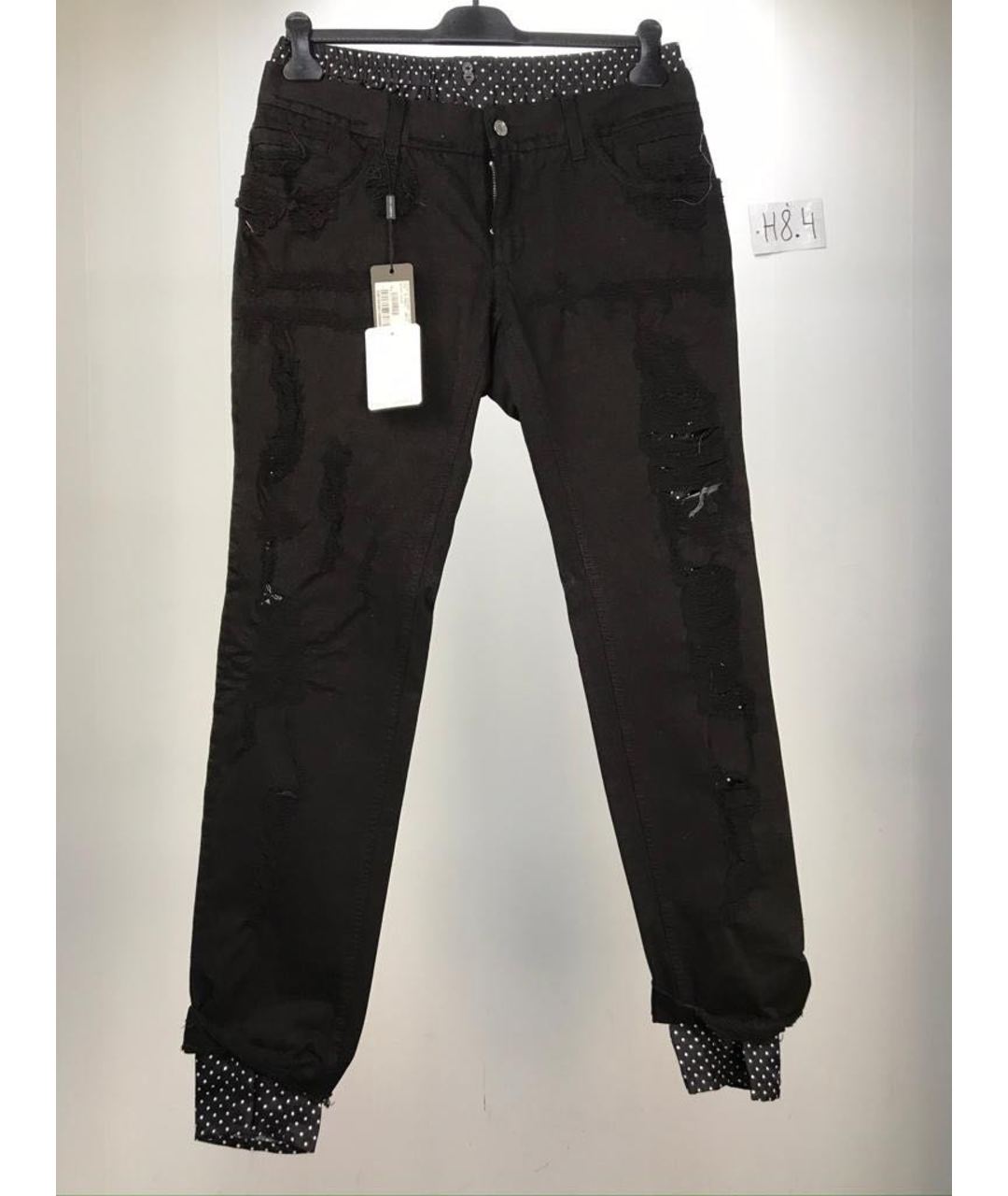 DOLCE&GABBANA Черные хлопковые прямые джинсы, фото 5