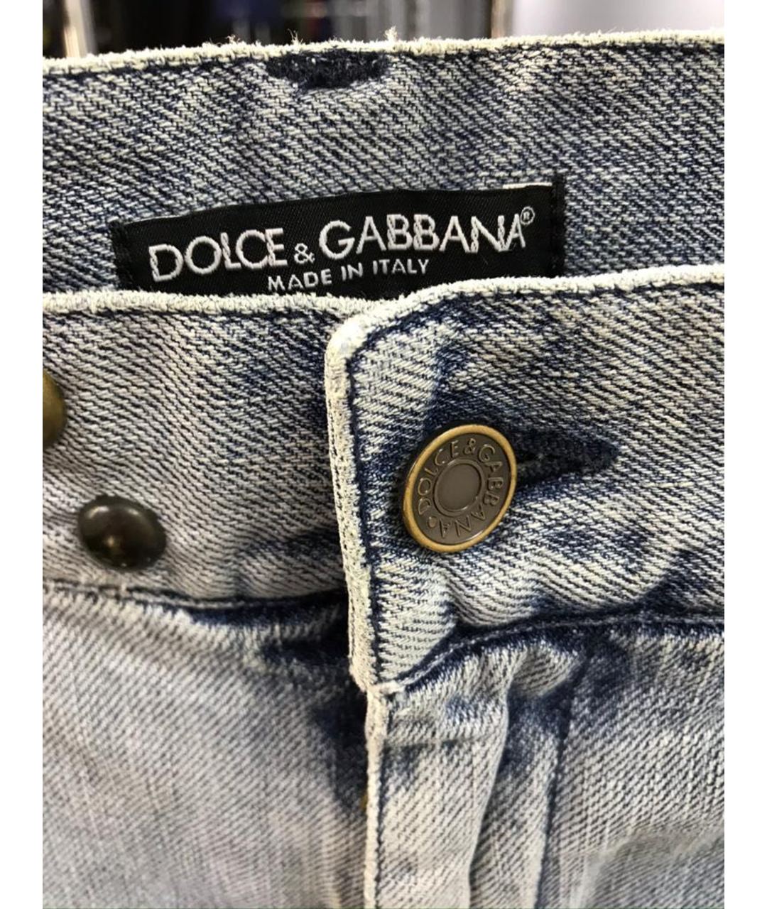 DOLCE&GABBANA Синие прямые джинсы, фото 4