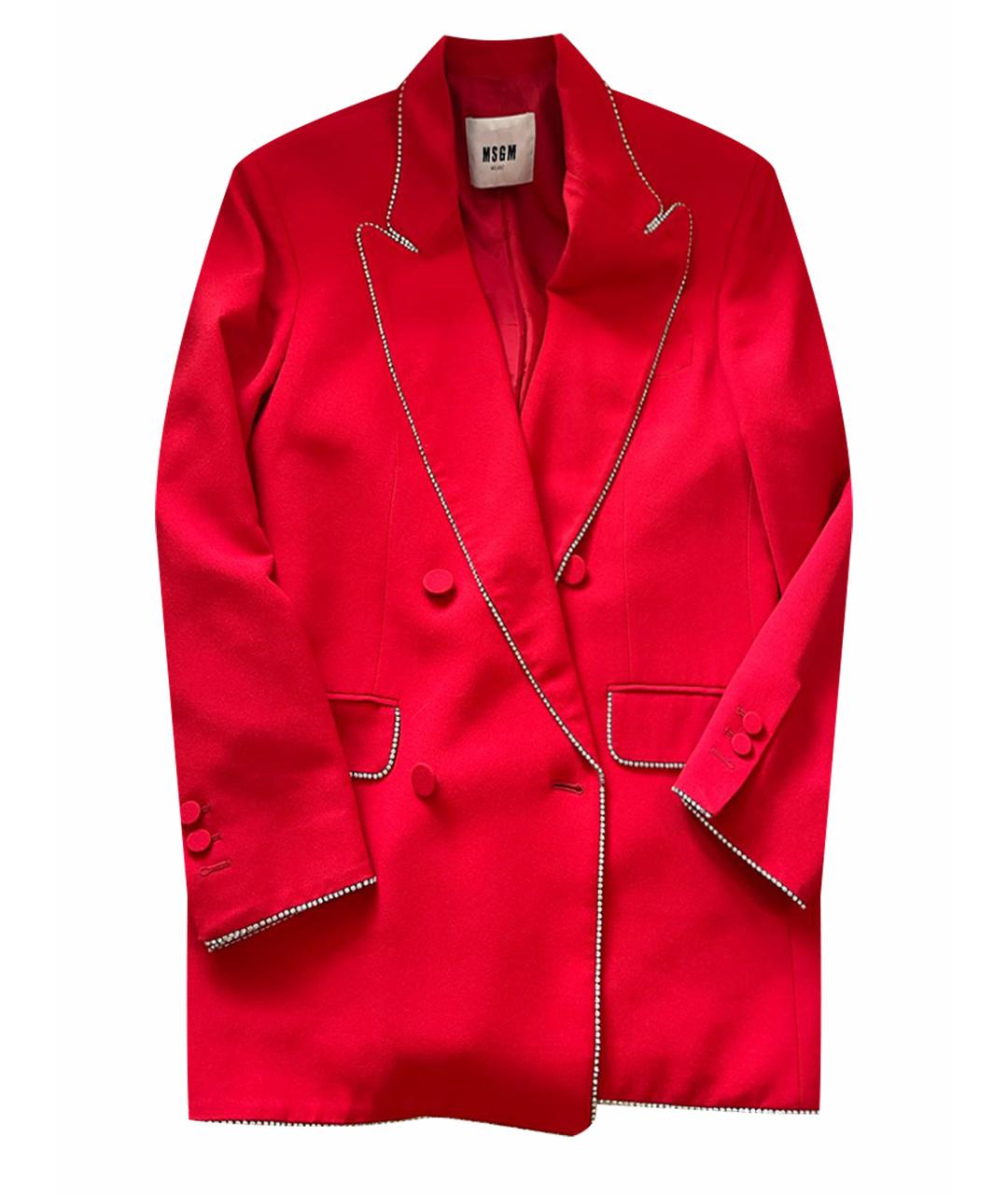 MSGM Красный вискозный жакет/пиджак, фото 1