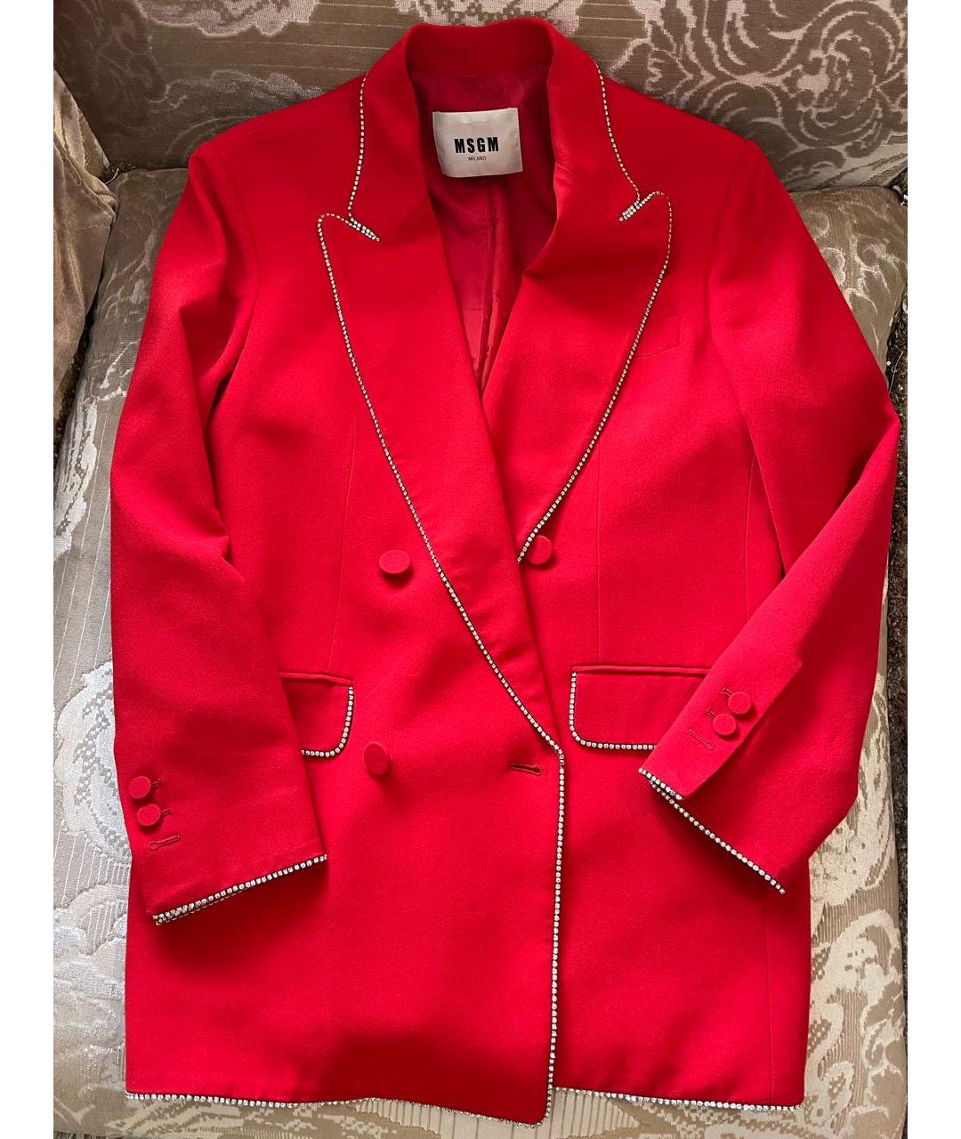 MSGM Красный вискозный жакет/пиджак, фото 7