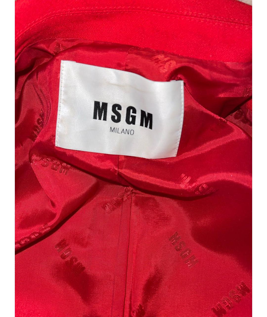 MSGM Красный вискозный жакет/пиджак, фото 3