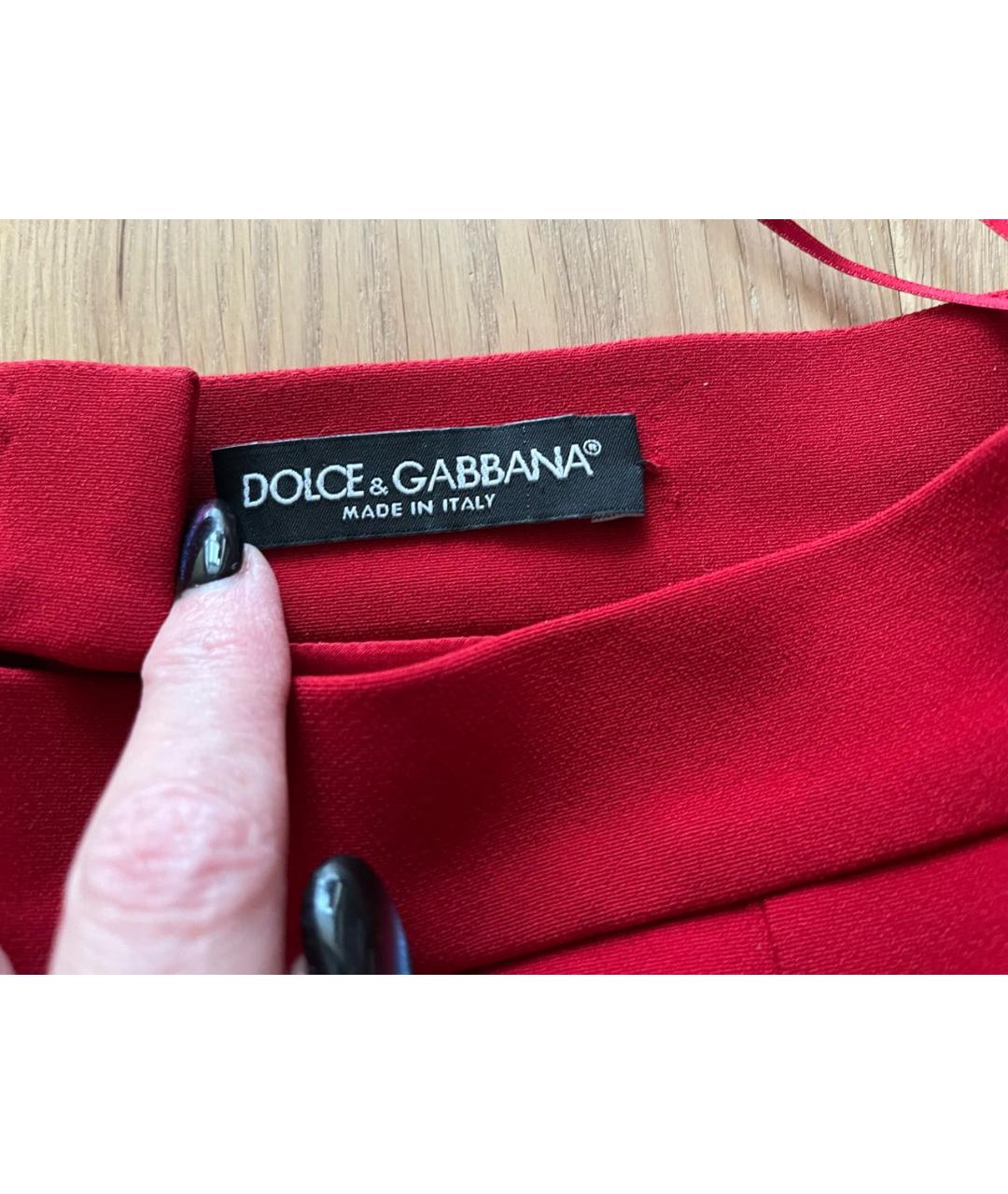 DOLCE&GABBANA Красная вискозная юбка миди, фото 3