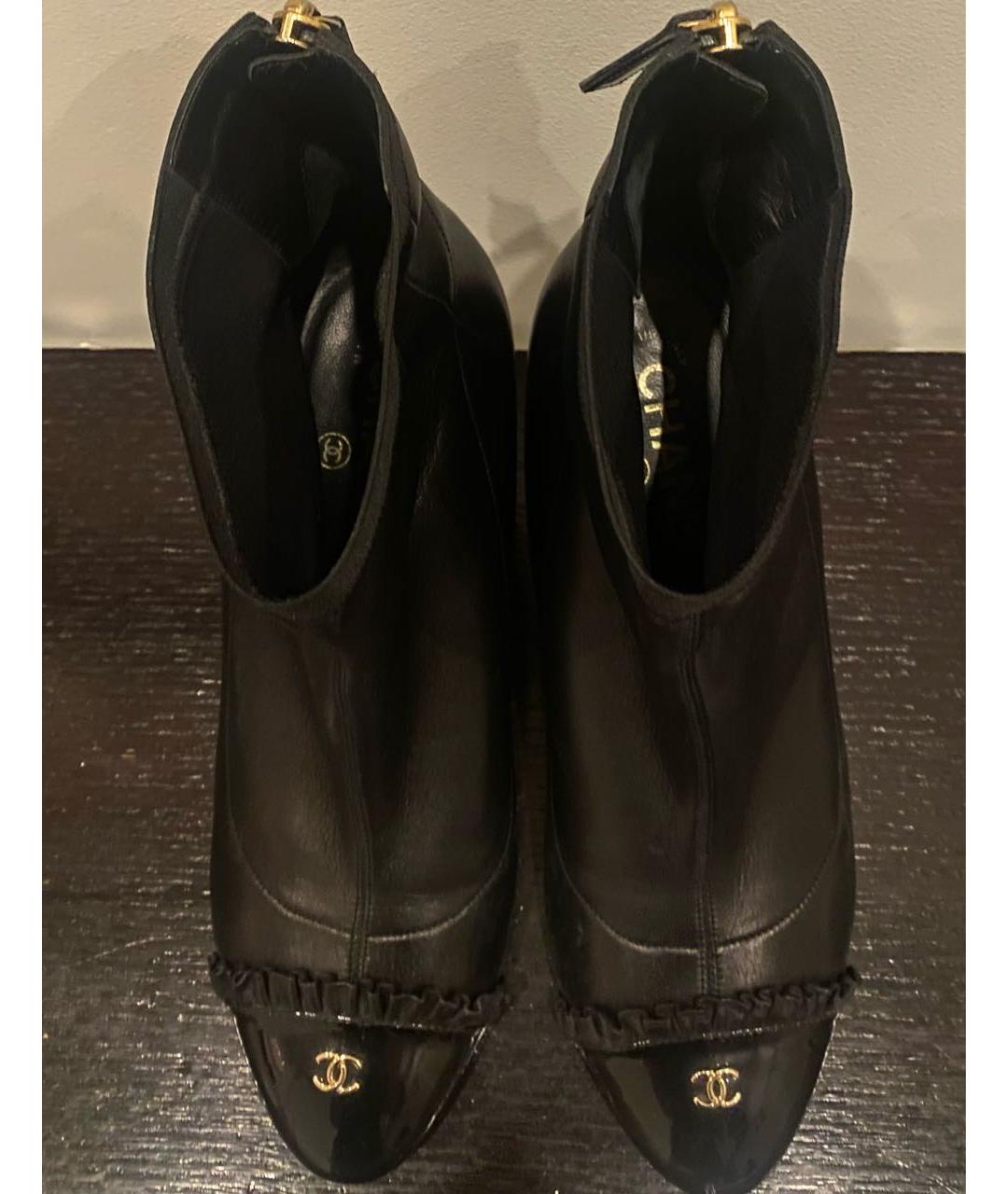 CHANEL PRE-OWNED Черные кожаные полусапоги, фото 3