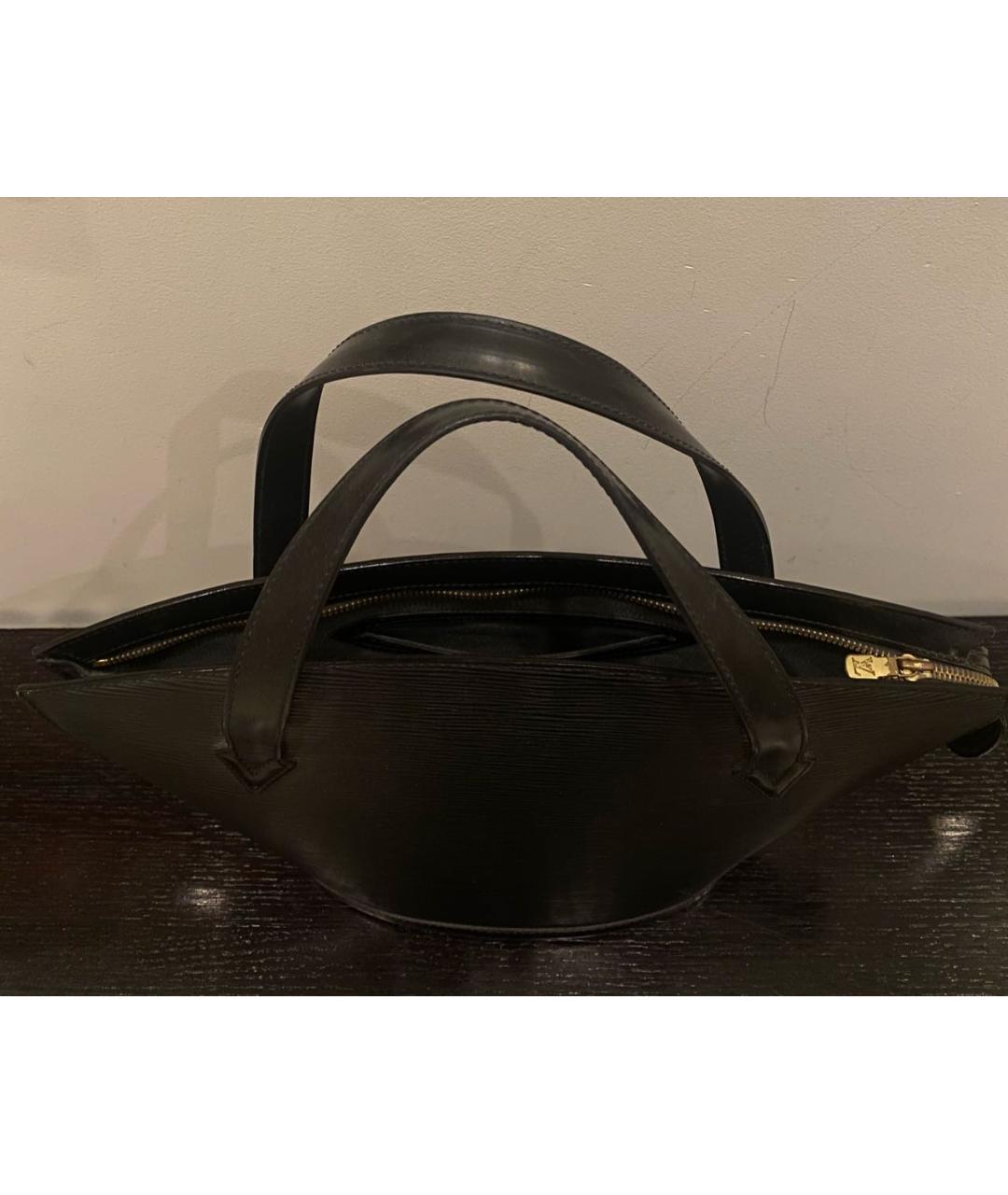 LOUIS VUITTON PRE-OWNED Черная кожаная сумка с короткими ручками, фото 4