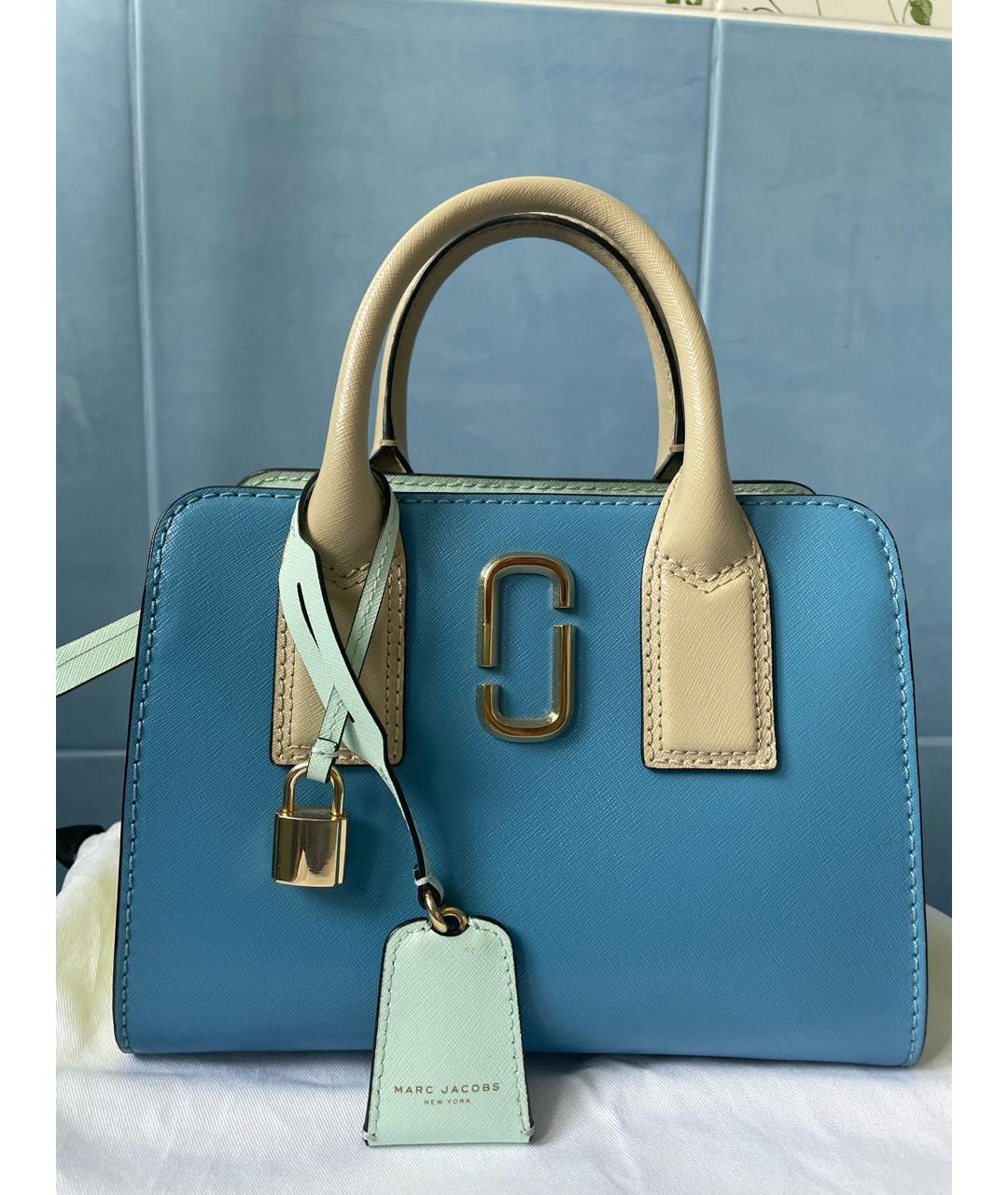 MARC JACOBS Голубая кожаная сумка тоут, фото 8