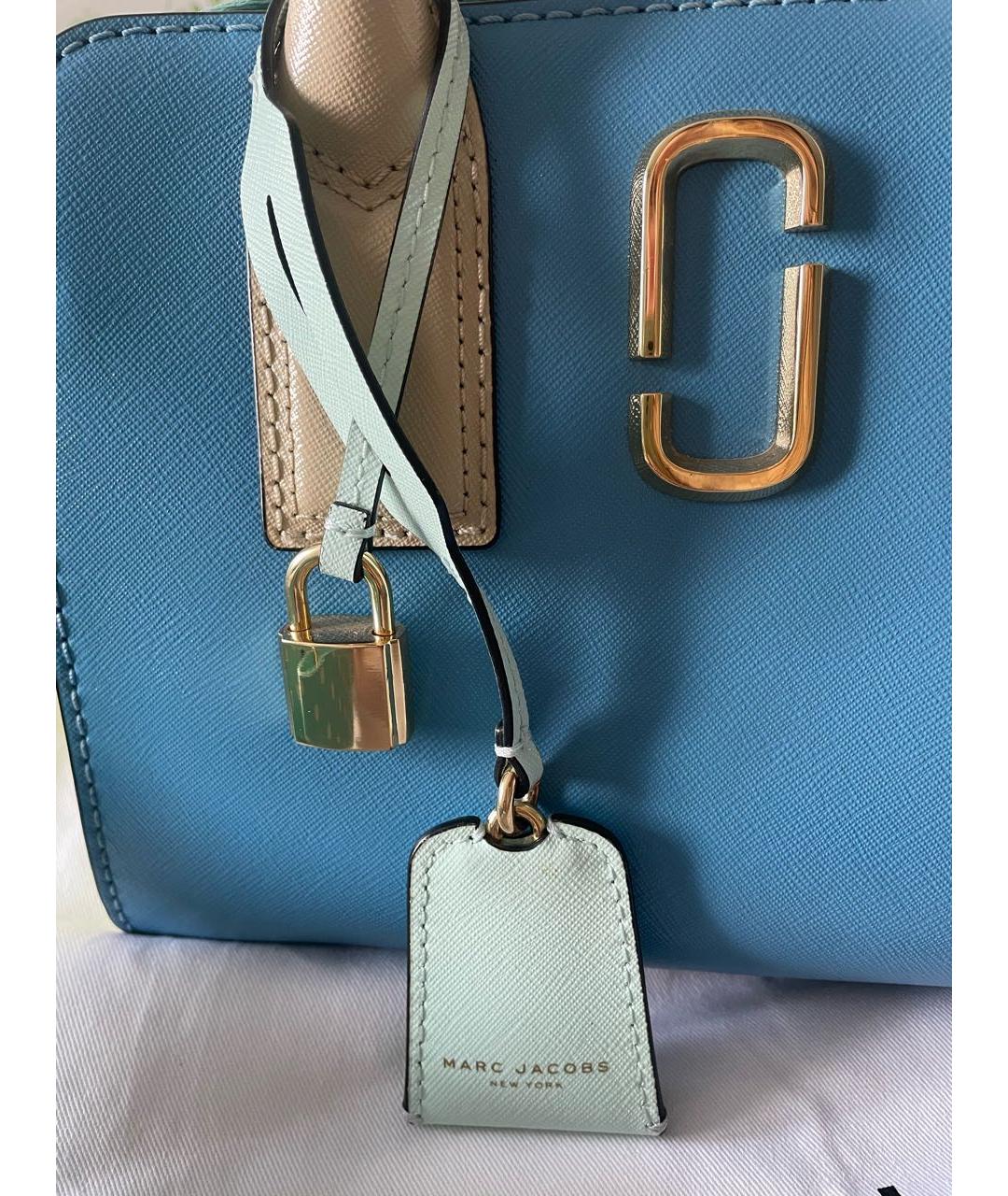 MARC JACOBS Голубая кожаная сумка тоут, фото 5