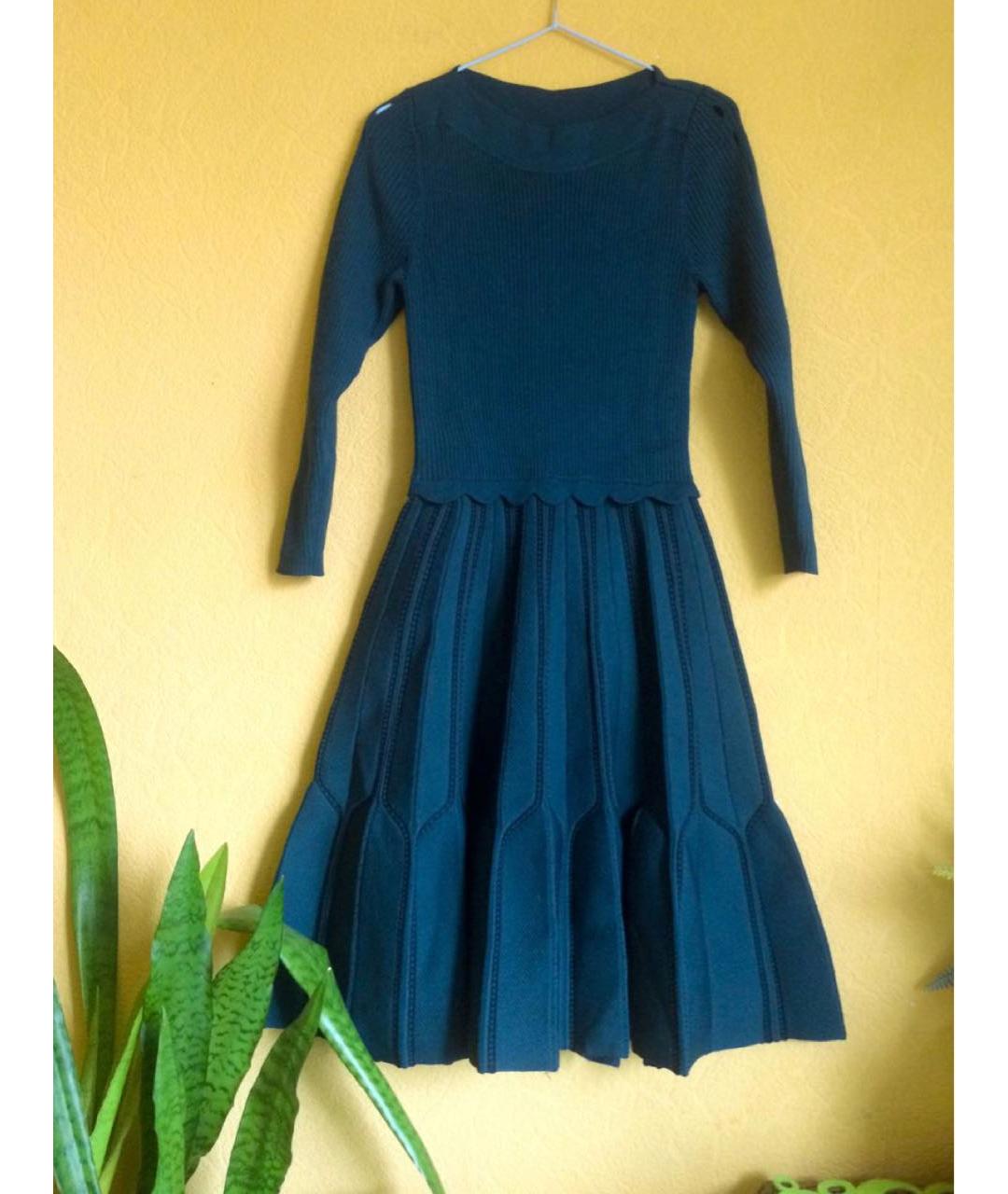 SANDRO Синее вискозное повседневное платье, фото 2