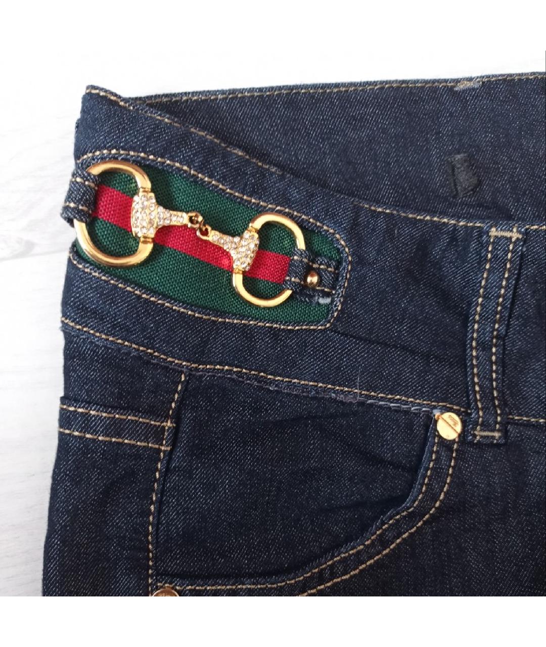 GUCCI Синие хлопковые джинсы слим, фото 5