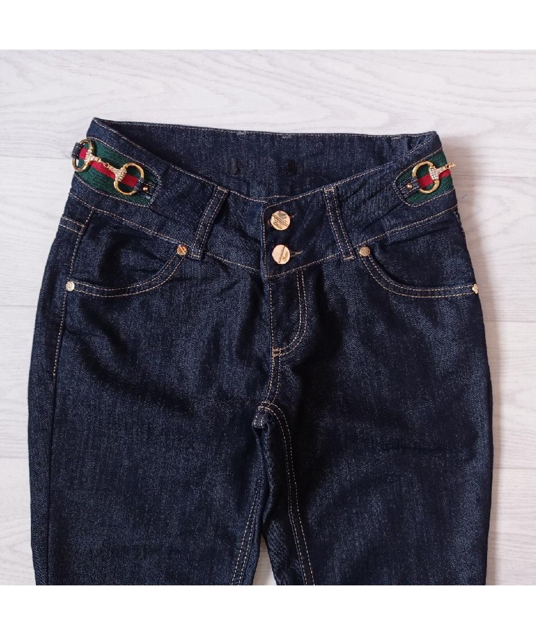 GUCCI Синие хлопковые джинсы слим, фото 3