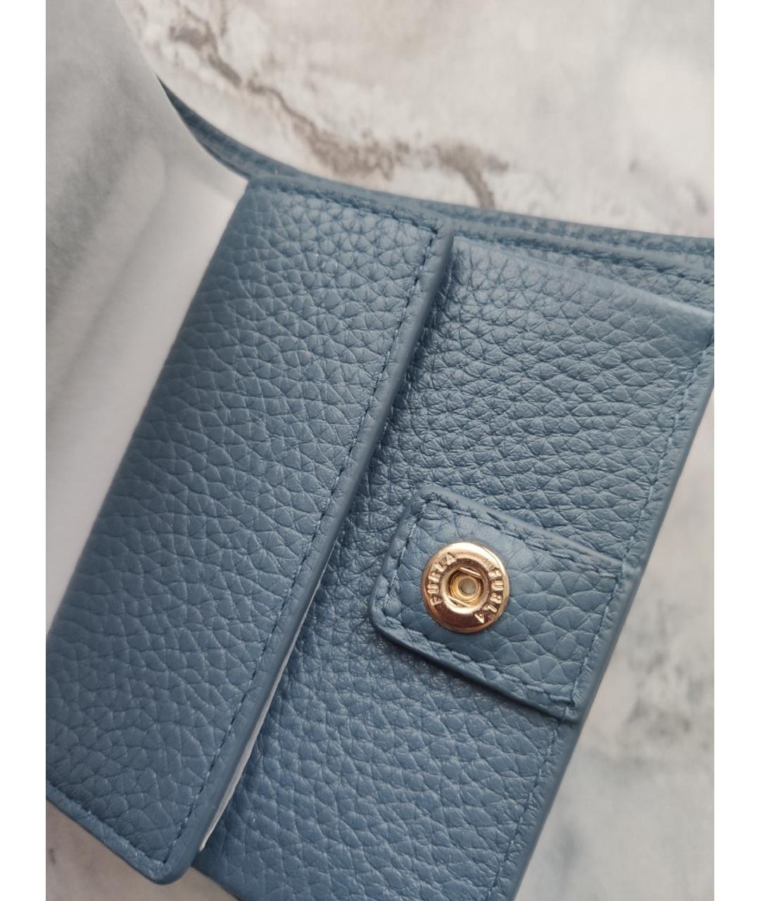FURLA Голубой кожаный кошелек, фото 4