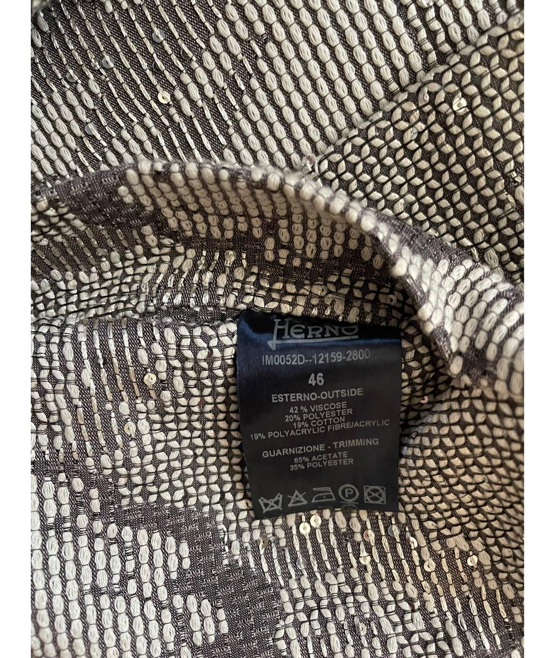 HERNO Серый вискозный жакет/пиджак, фото 2