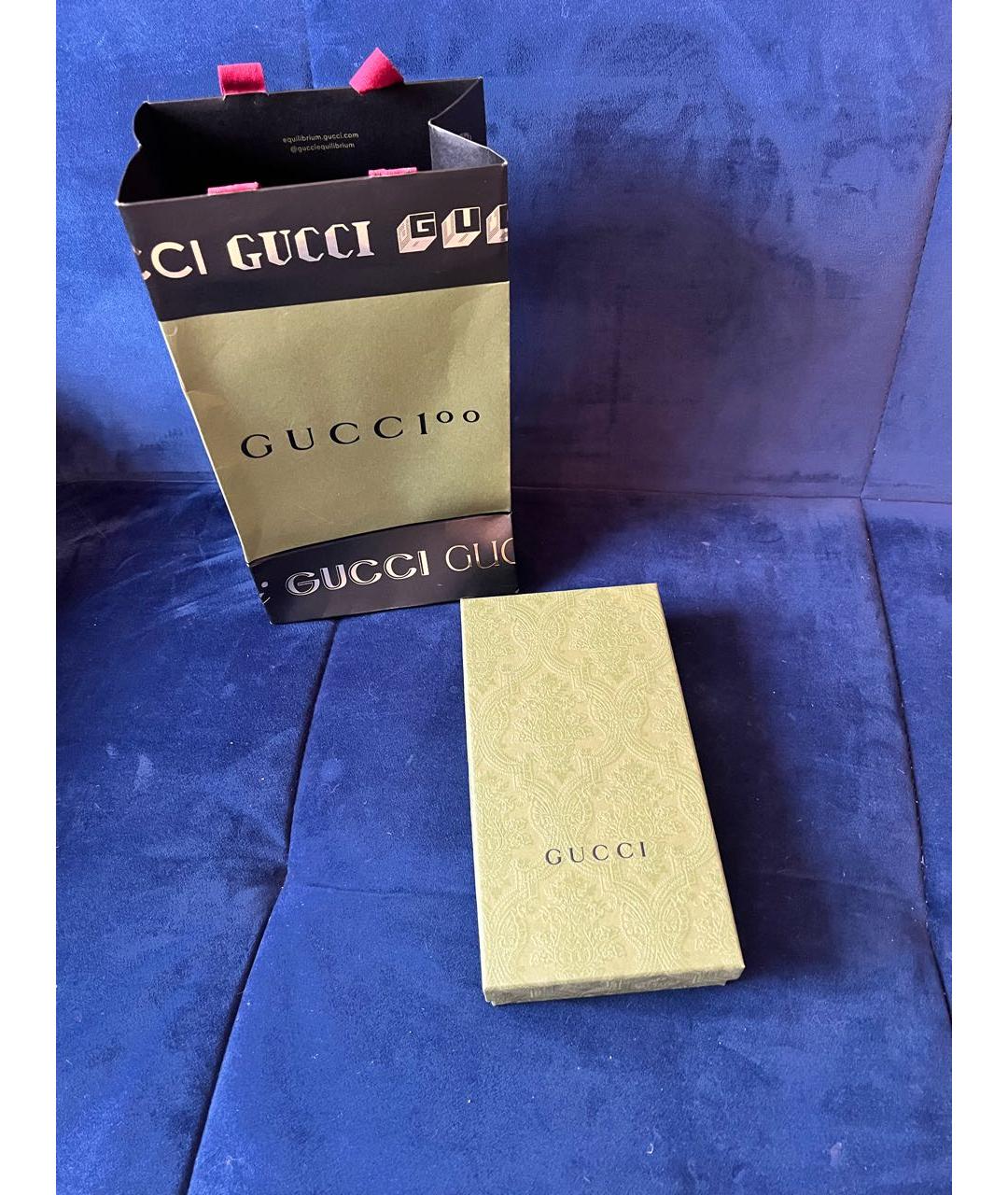 GUCCI Черный кожаный кошелек, фото 4