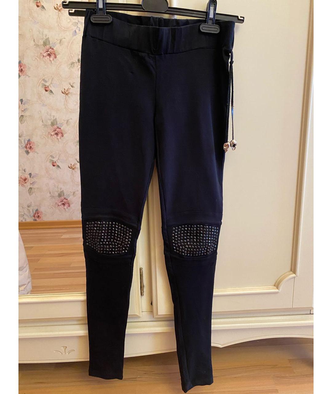 PHILIPP PLEIN Черные хлопковые леггинсы и велосипедки, фото 4