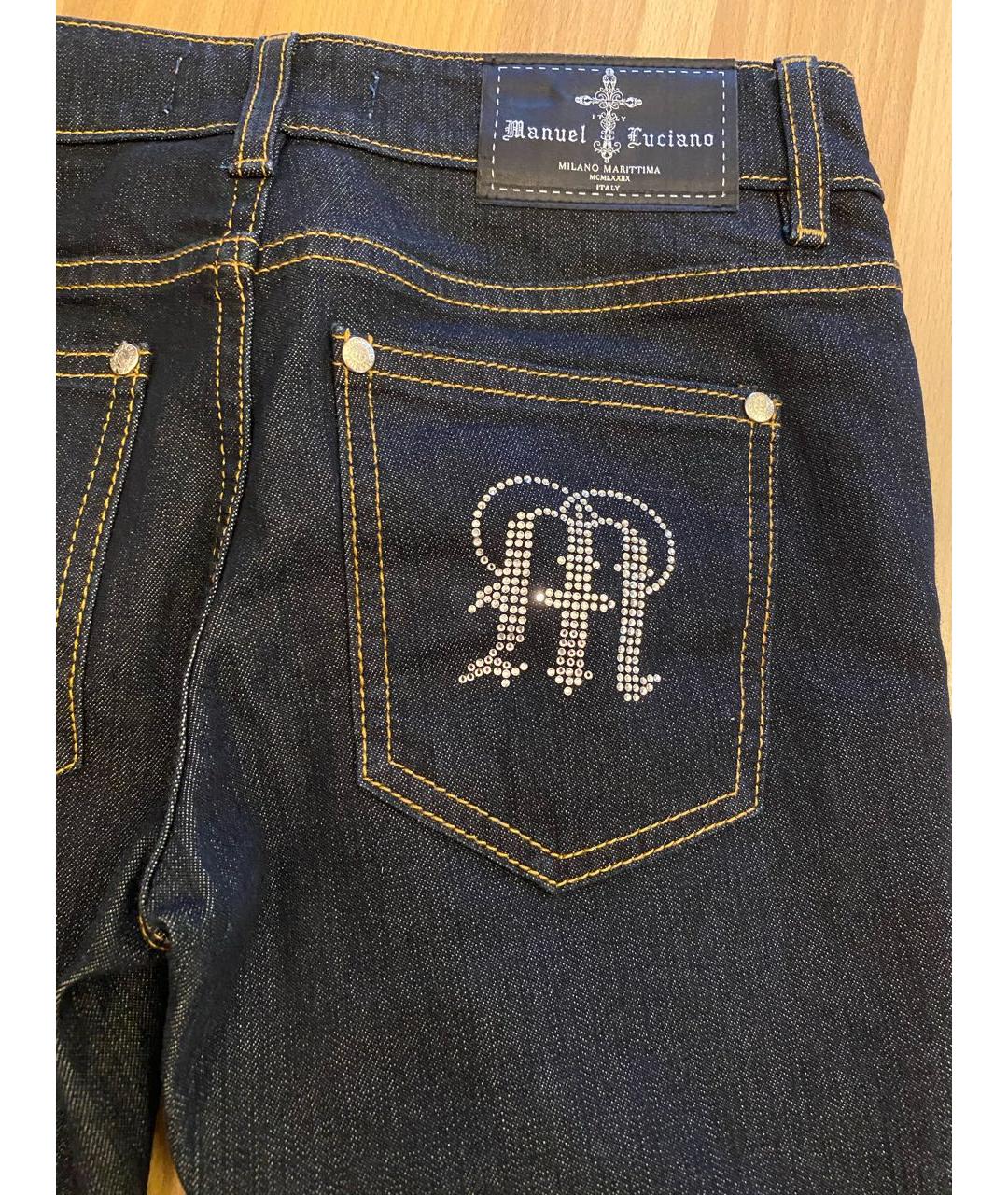 MANUEL LUCIANO Темно-синие прямые джинсы, фото 5
