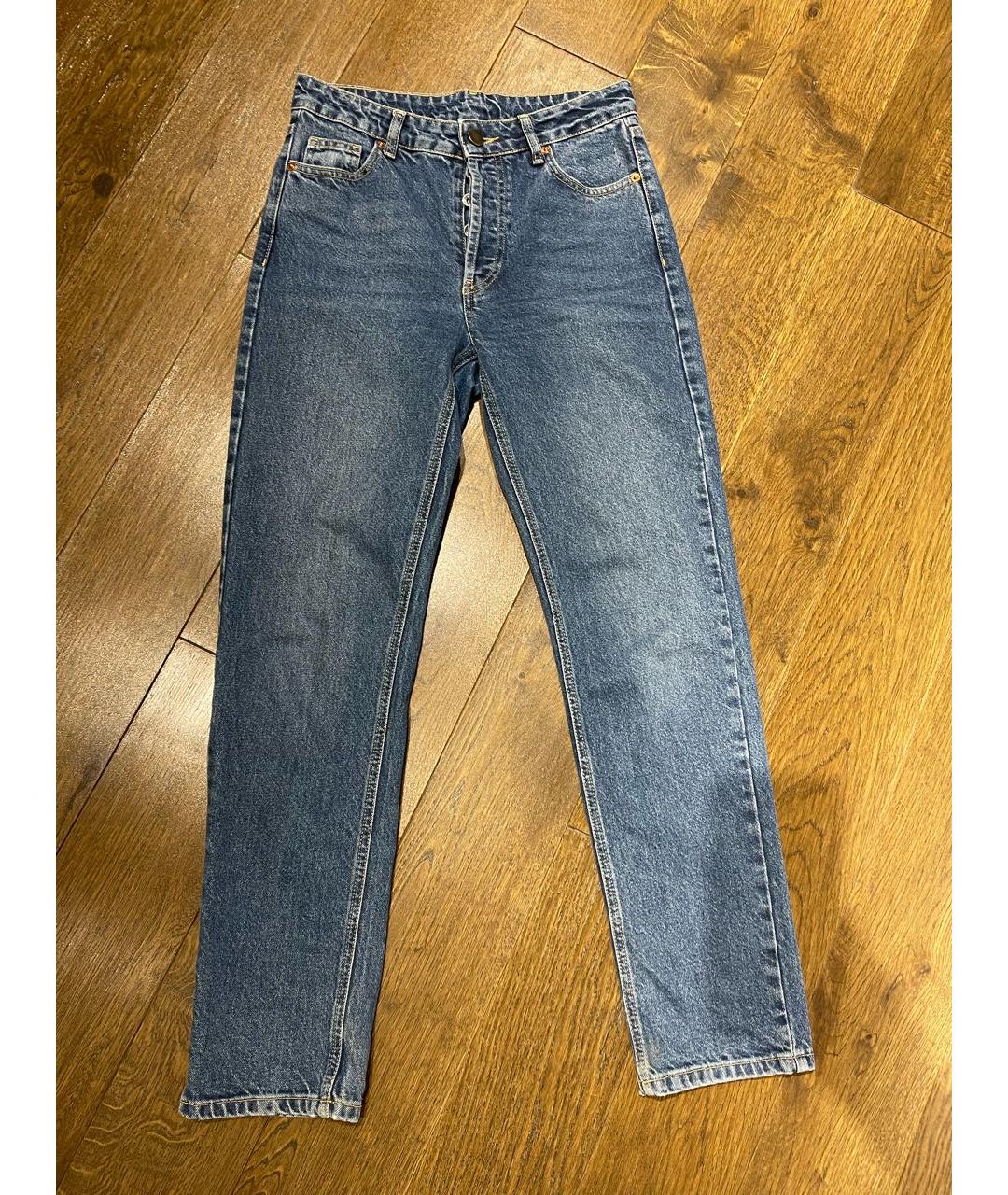 RAEY Синие хлопковые прямые джинсы, фото 6