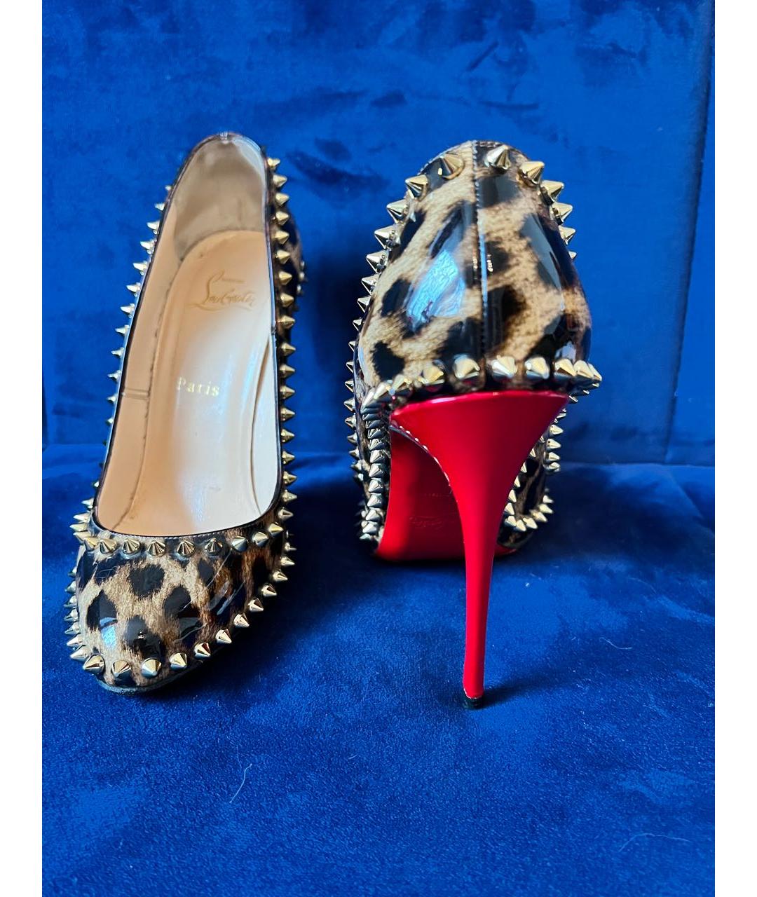 CHRISTIAN LOUBOUTIN Коричневые туфли из лакированной кожи, фото 2