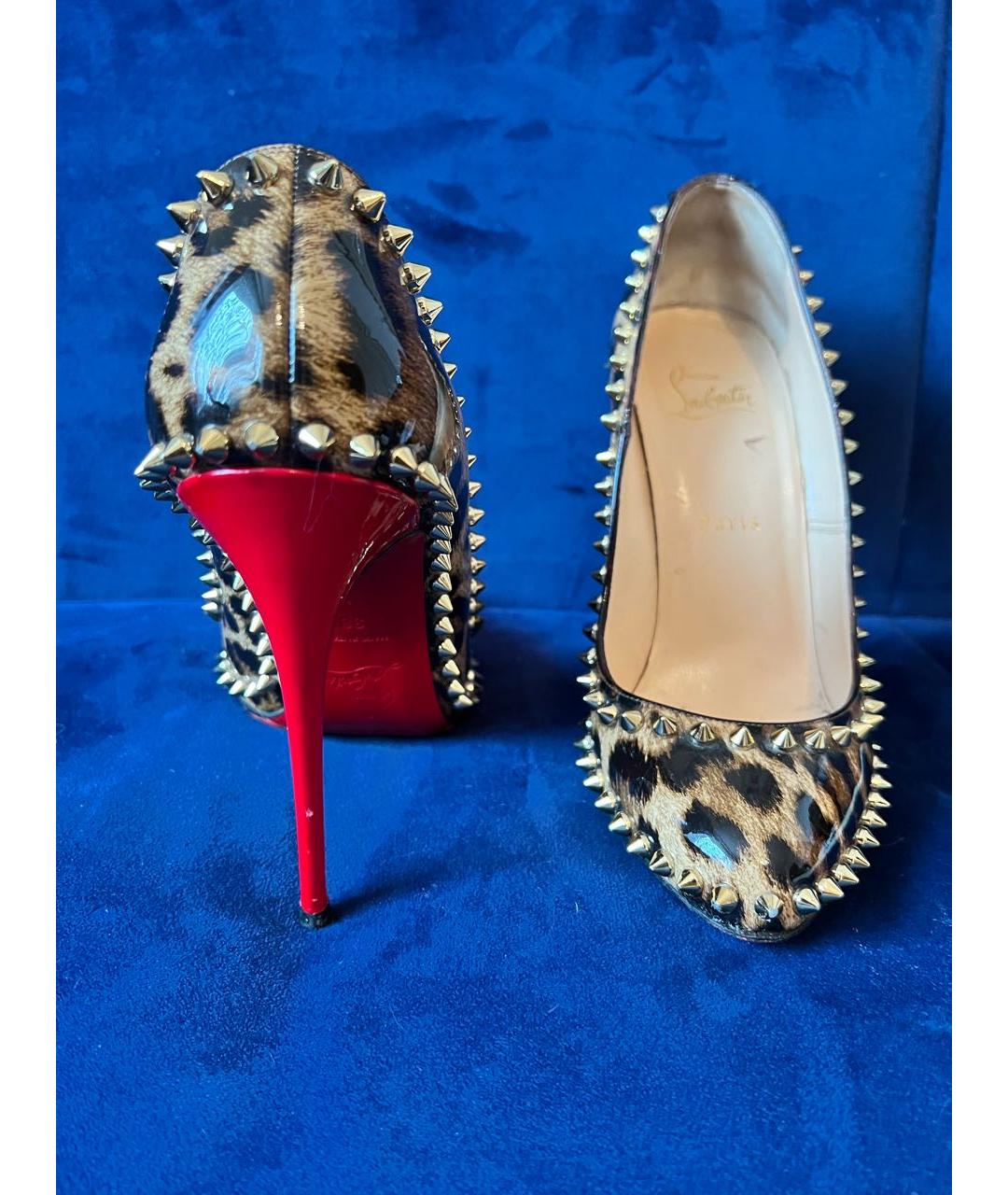 CHRISTIAN LOUBOUTIN Коричневые туфли из лакированной кожи, фото 4