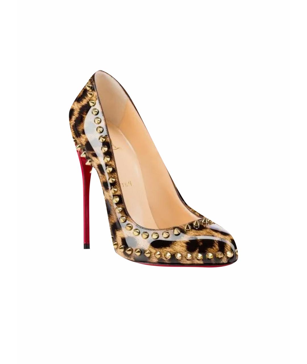 CHRISTIAN LOUBOUTIN Коричневые туфли из лакированной кожи, фото 1