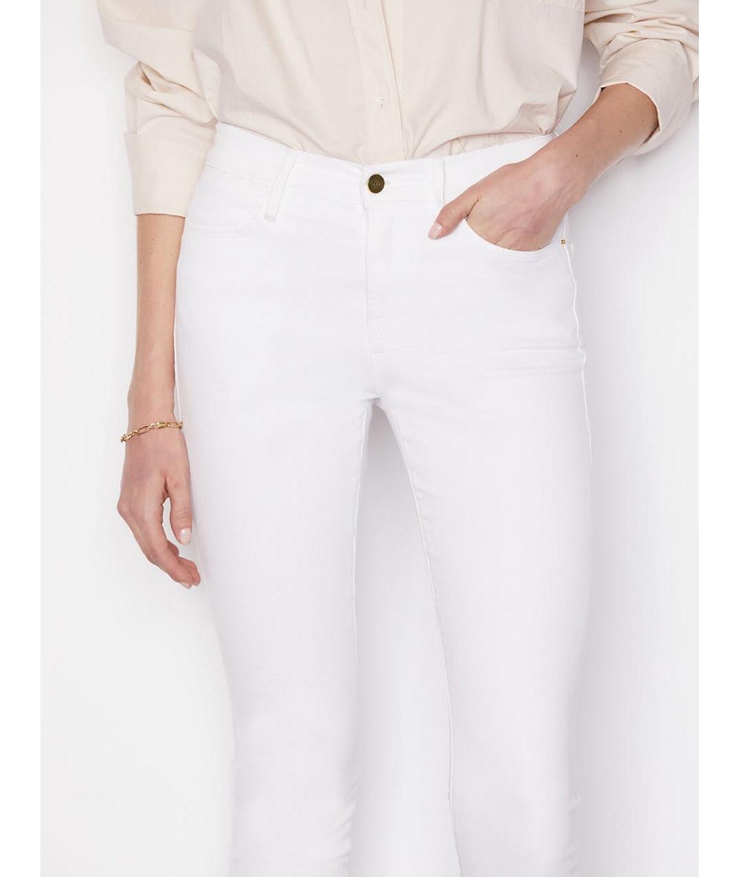 FRAME Белые хлопко-эластановые джинсы слим, фото 8