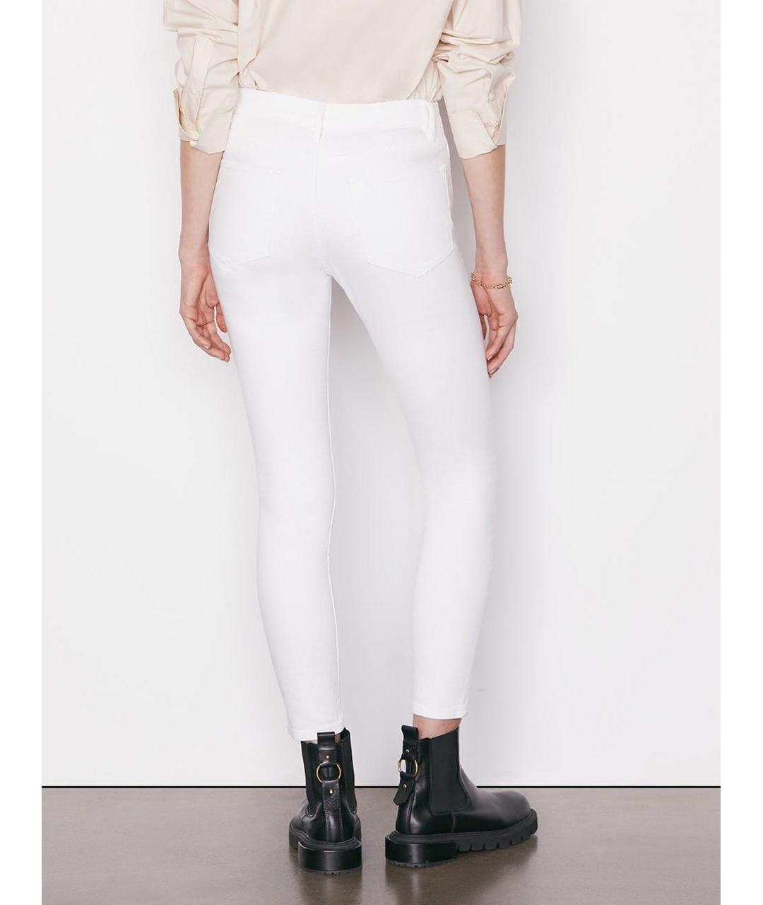 FRAME Белые хлопко-эластановые джинсы слим, фото 7