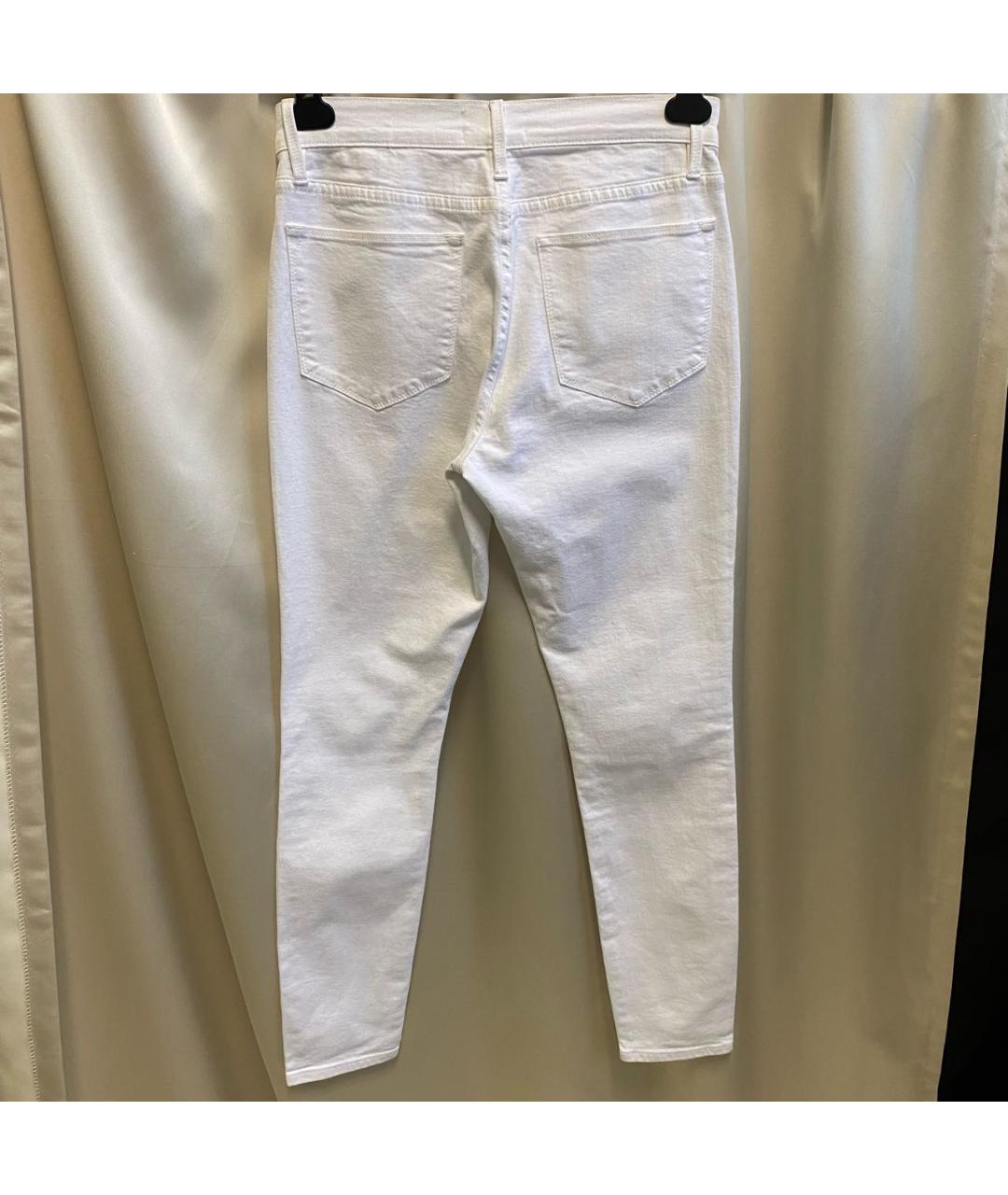 FRAME Белые хлопко-эластановые джинсы слим, фото 4