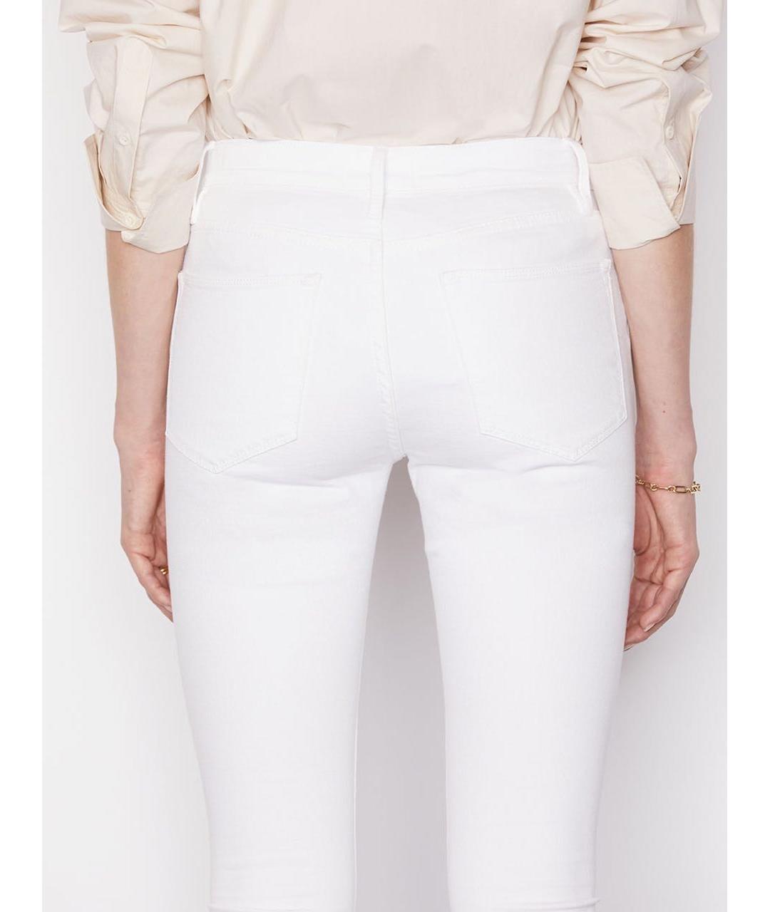 FRAME Белые хлопко-эластановые джинсы слим, фото 6