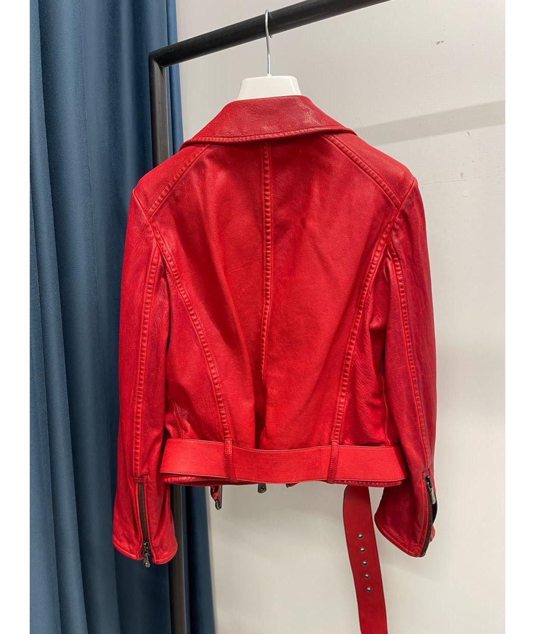 MIU MIU Красная кожаная куртка, фото 4