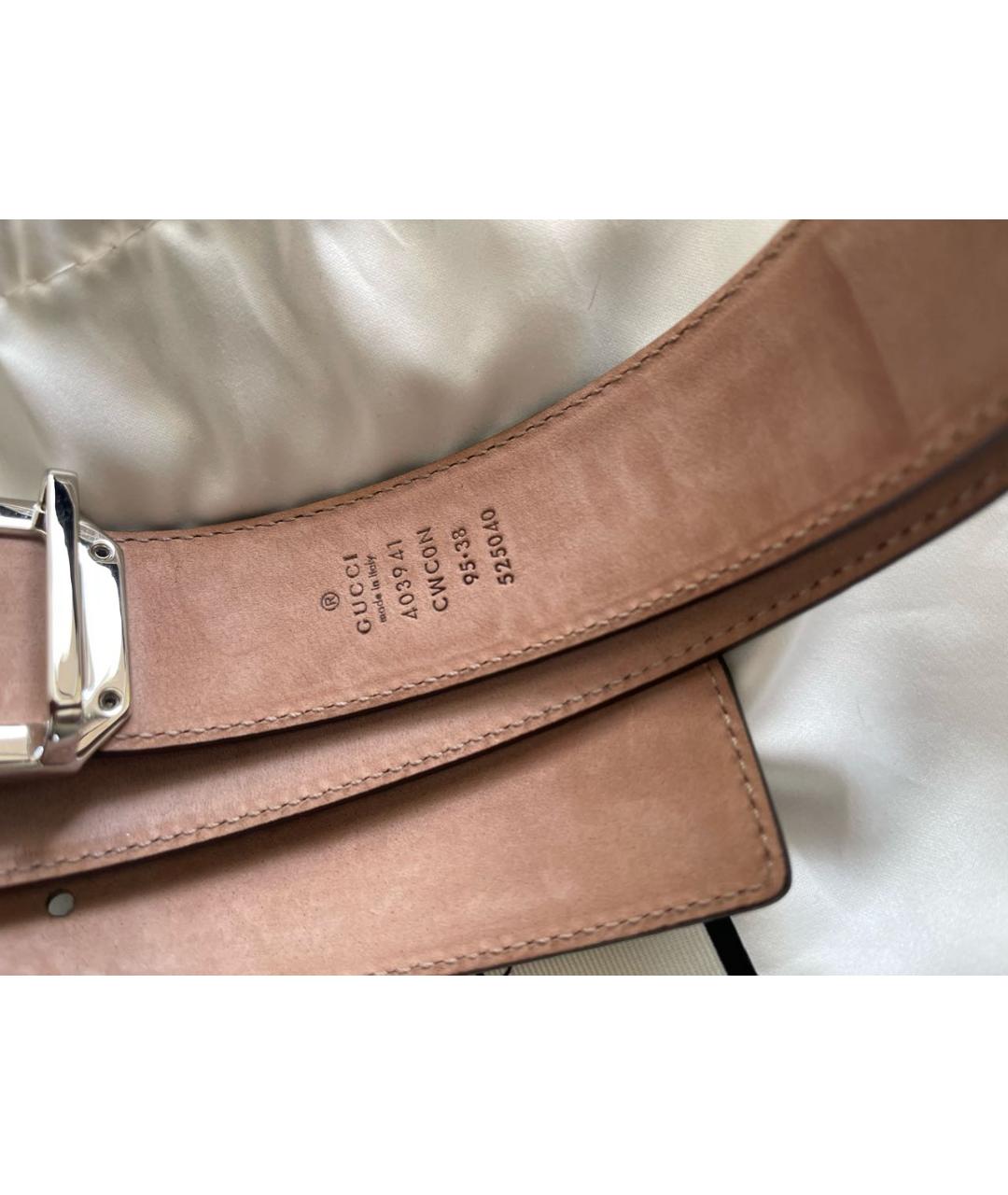 GUCCI Серый кожаный ремень, фото 3