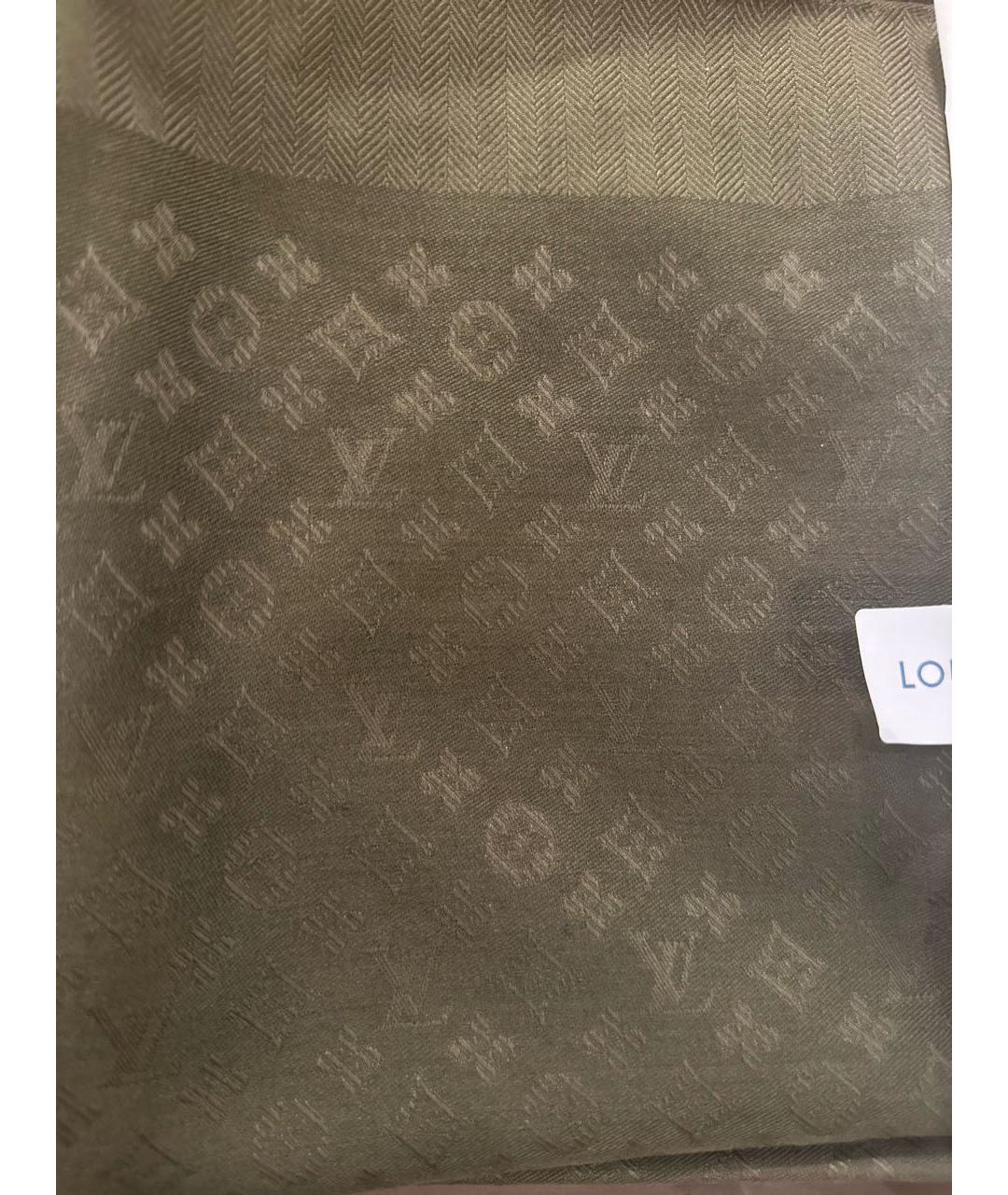 LOUIS VUITTON Хаки шарф, фото 2