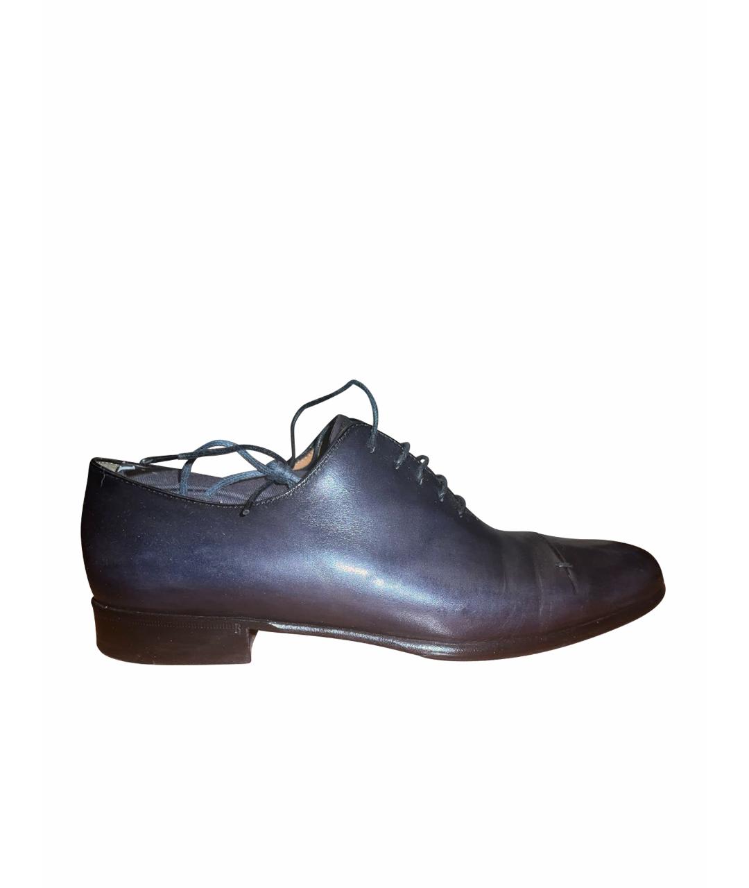 BERLUTI Темно-синие кожаные туфли, фото 1