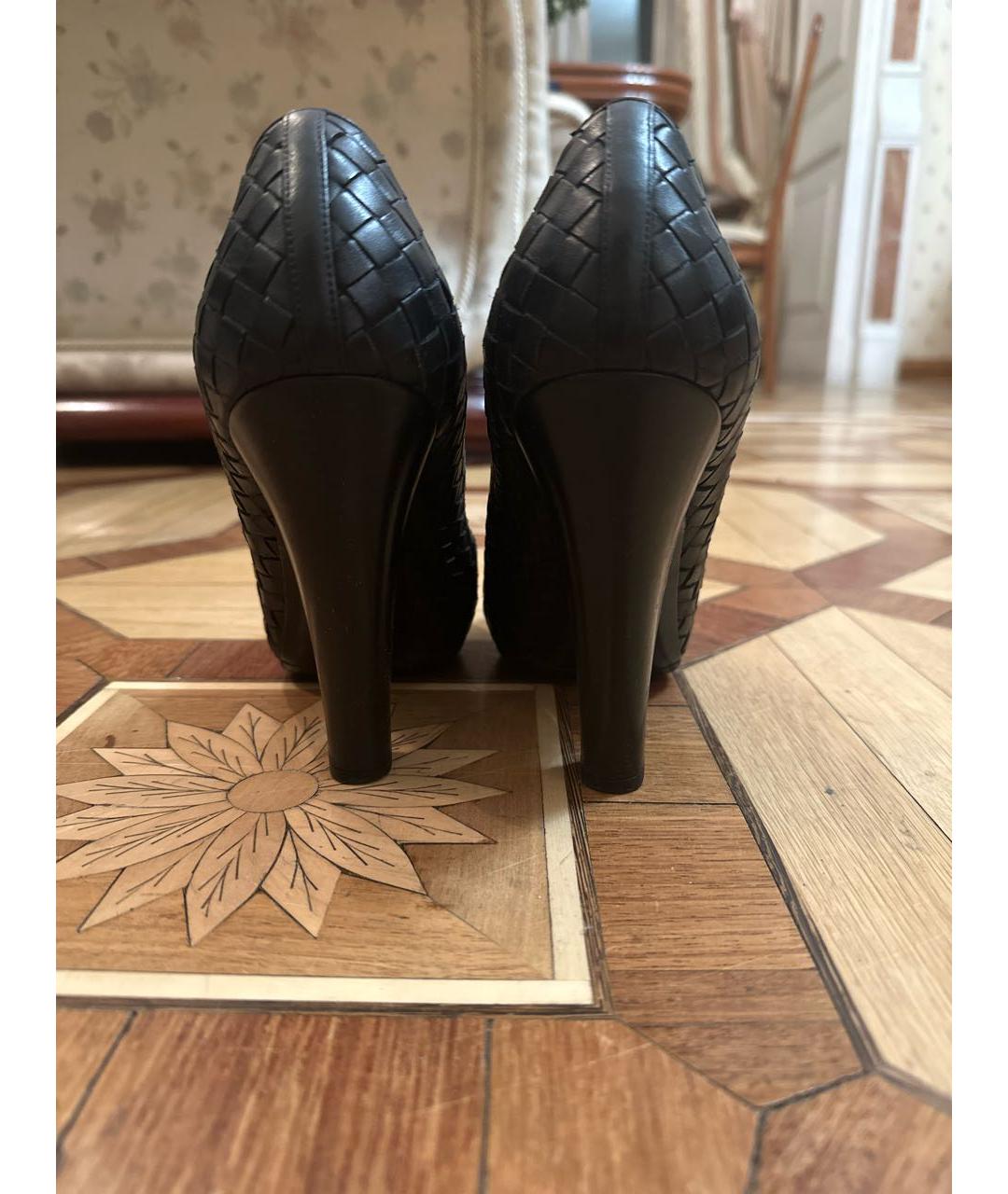 BOTTEGA VENETA Черные кожаные туфли, фото 4