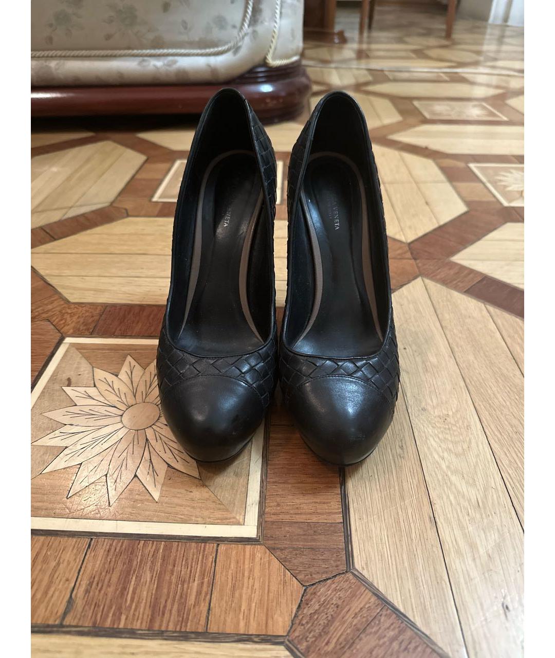 BOTTEGA VENETA Черные кожаные туфли, фото 2