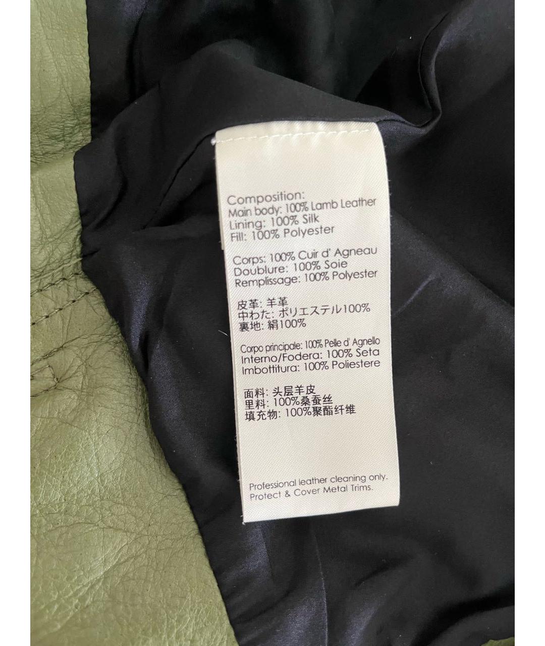 3.1 PHILLIP LIM Зеленая кожаная куртка, фото 4