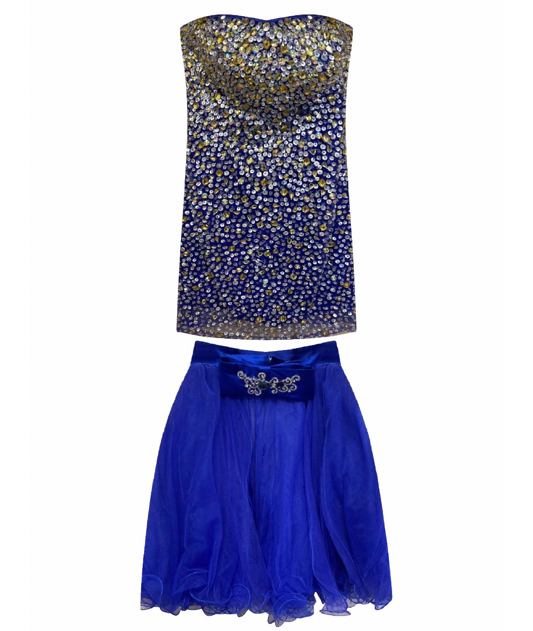 SHERRI HILL Синее полиэстеровое коктейльное платье, фото 1